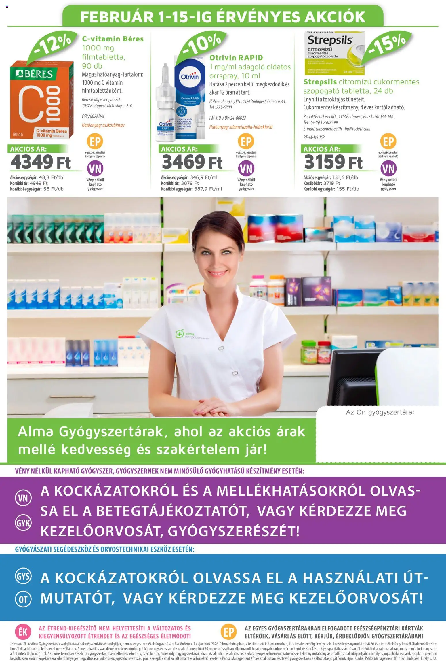 Alma Gyógyszertárak akciós ujság - amely érvényes a következő dátumtól: 01.02.2026 | Oldal: 20 | Termékek: Alma