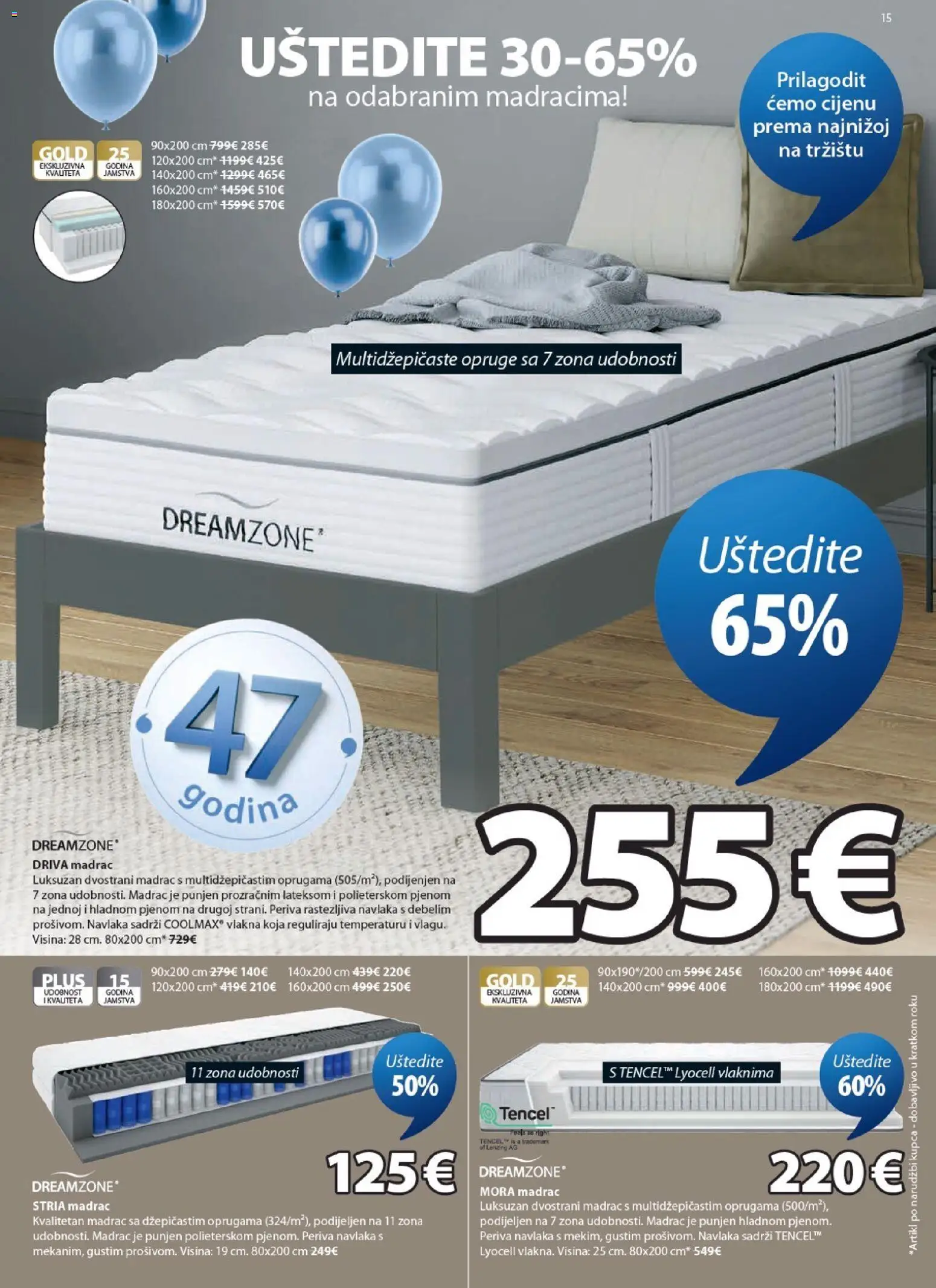 JYSK katalog | vrijedi od 22.04.2026 | Stranica: 15 | Proizvodi: Madrac