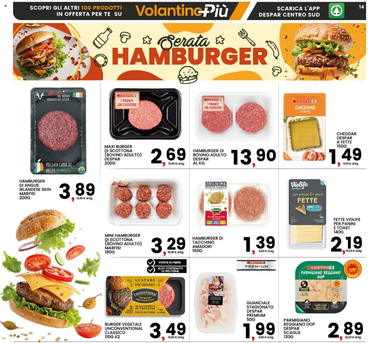 Volantino Interspar del 23.02.2026 | Pagina: 14 | Prodotti: Tè, Tacchino, Hamburger, Guanciale