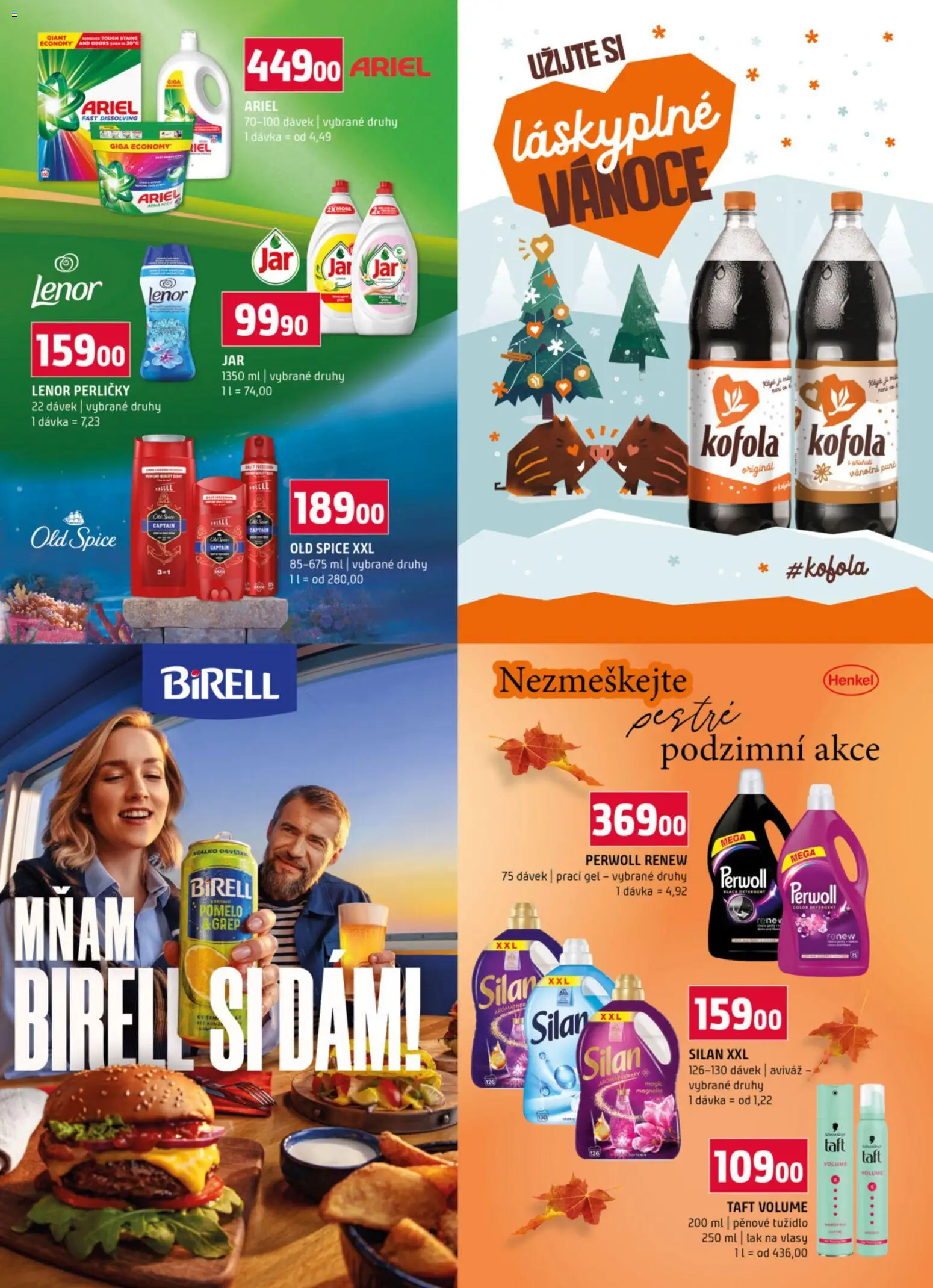 Terno leták - Bechyně, České Budějovice, Hradec Králové, Olomouc, Třeboň, Trhové Sviny, Týn nad Vltavou od 12.11.2025 | Strana: 16 | Produkty: Birell, Ariel, Kofola, Old Spice