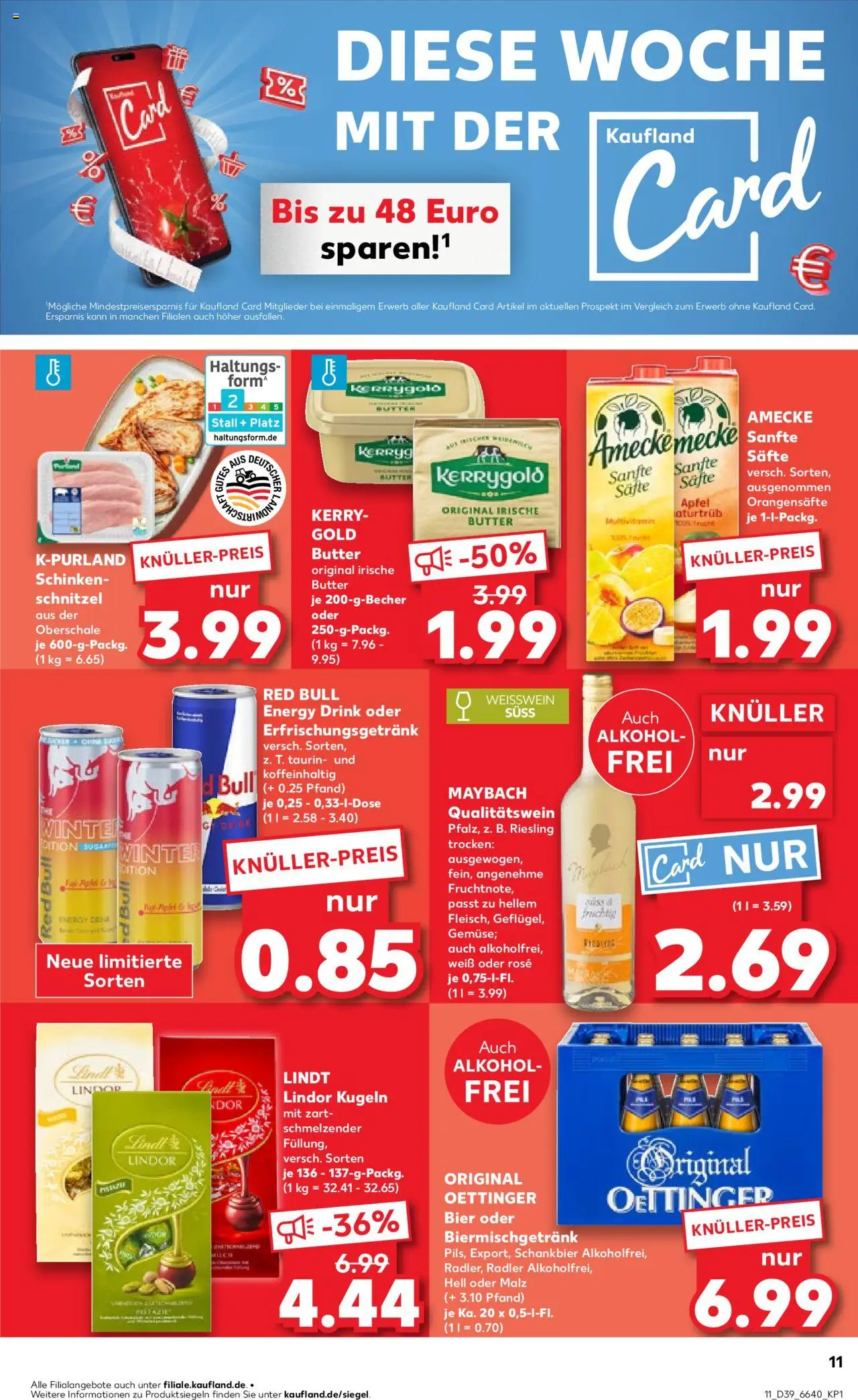 Kaufland Prospekt 	 – gültig ab 25.09.2025 | Seite: 11 | Produkte: Butter, Bier, Weißwein, Schinken