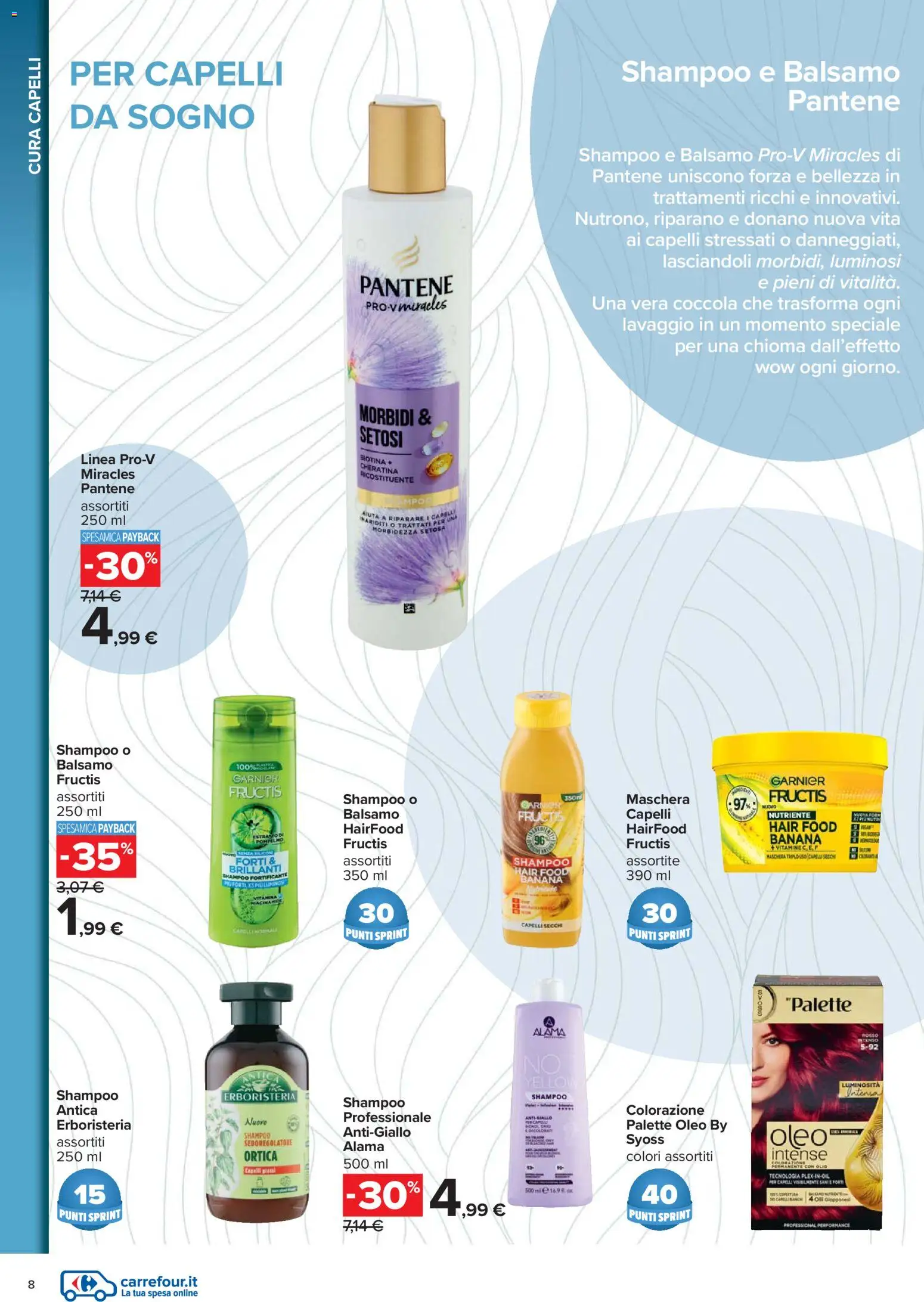 Volantino Carrefour del 07.11.2025 | Pagina: 8 | Prodotti: Shampoo, Balsamo, Maschera, Olio