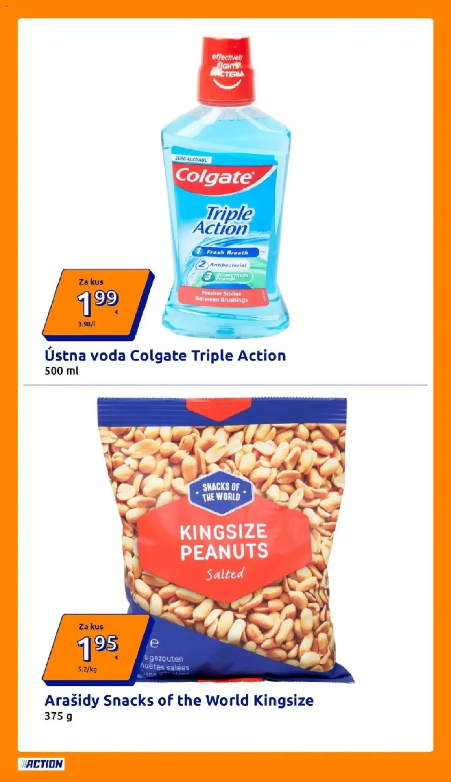 Nové Action akcie – leták je platný od 18.03.2026 | Strana: 18 | Produkty: Ústna voda, Voda, Arašidy