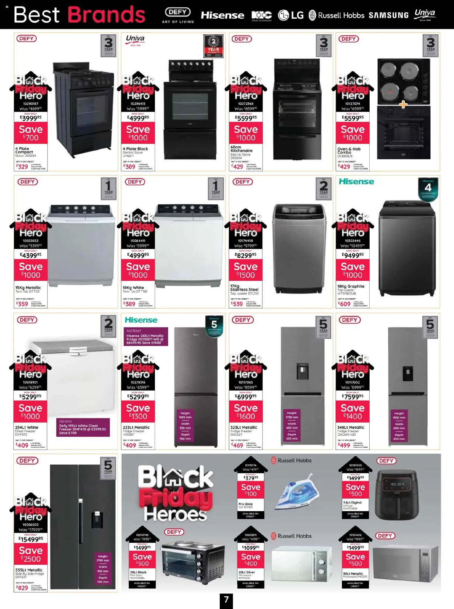 New Bradlows catalogue – valid from 10.11.2025 | Page: 7 | Products: Oven, Plate, Fridge, Microwave