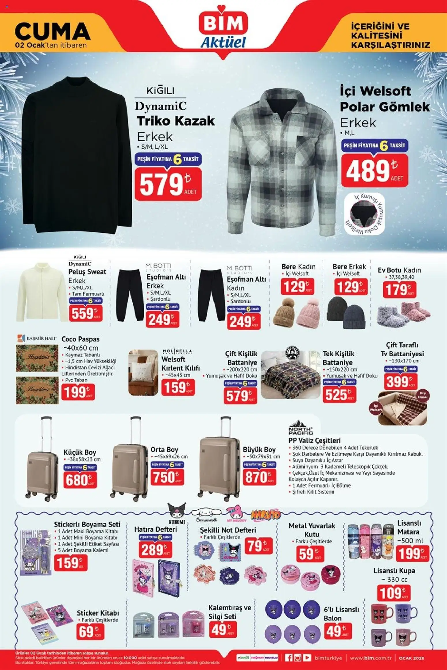 BİM Katalog Cuma - 02.01.2025 tarihinden itibaren geçerlidir | Sayfa: 4 | Ürünler: Battaniye, Kutu, Paspas, Hindistan Cevizi