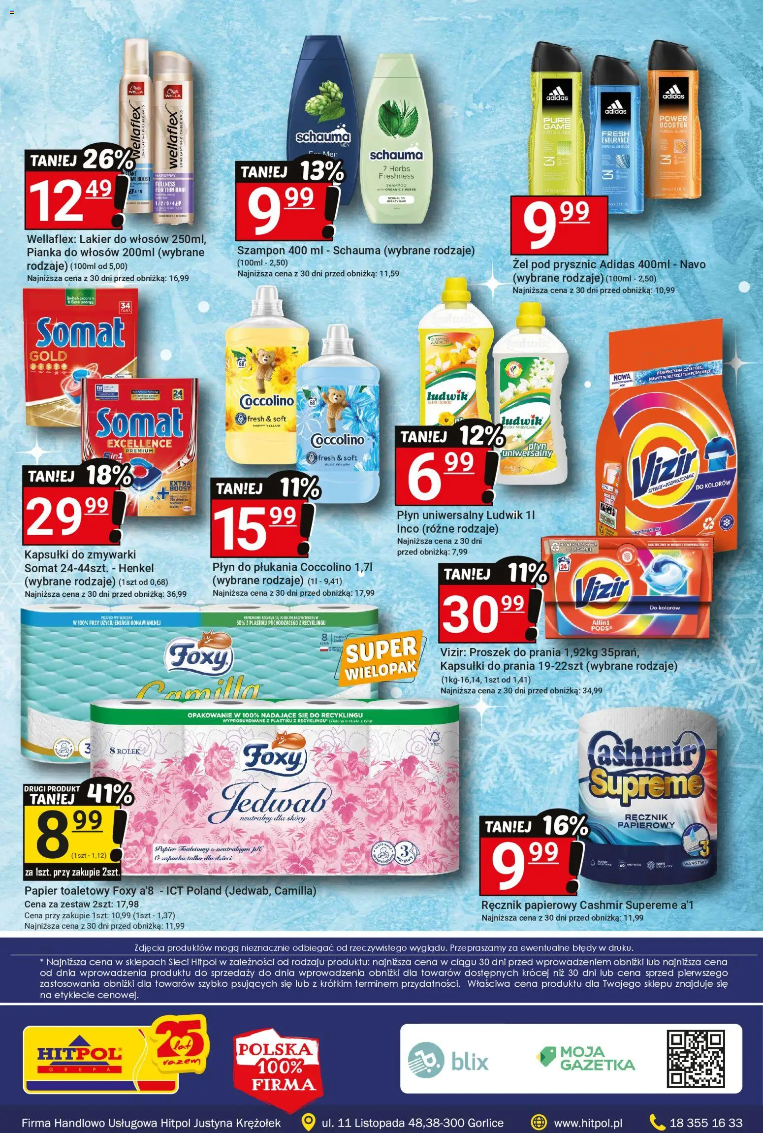 Hitpol Gazetka od 12.12.2025 | Strona: 12 | Produkty: Papier toaletowy, Prysznic, Kapsułki do prania, Lakier do włosów