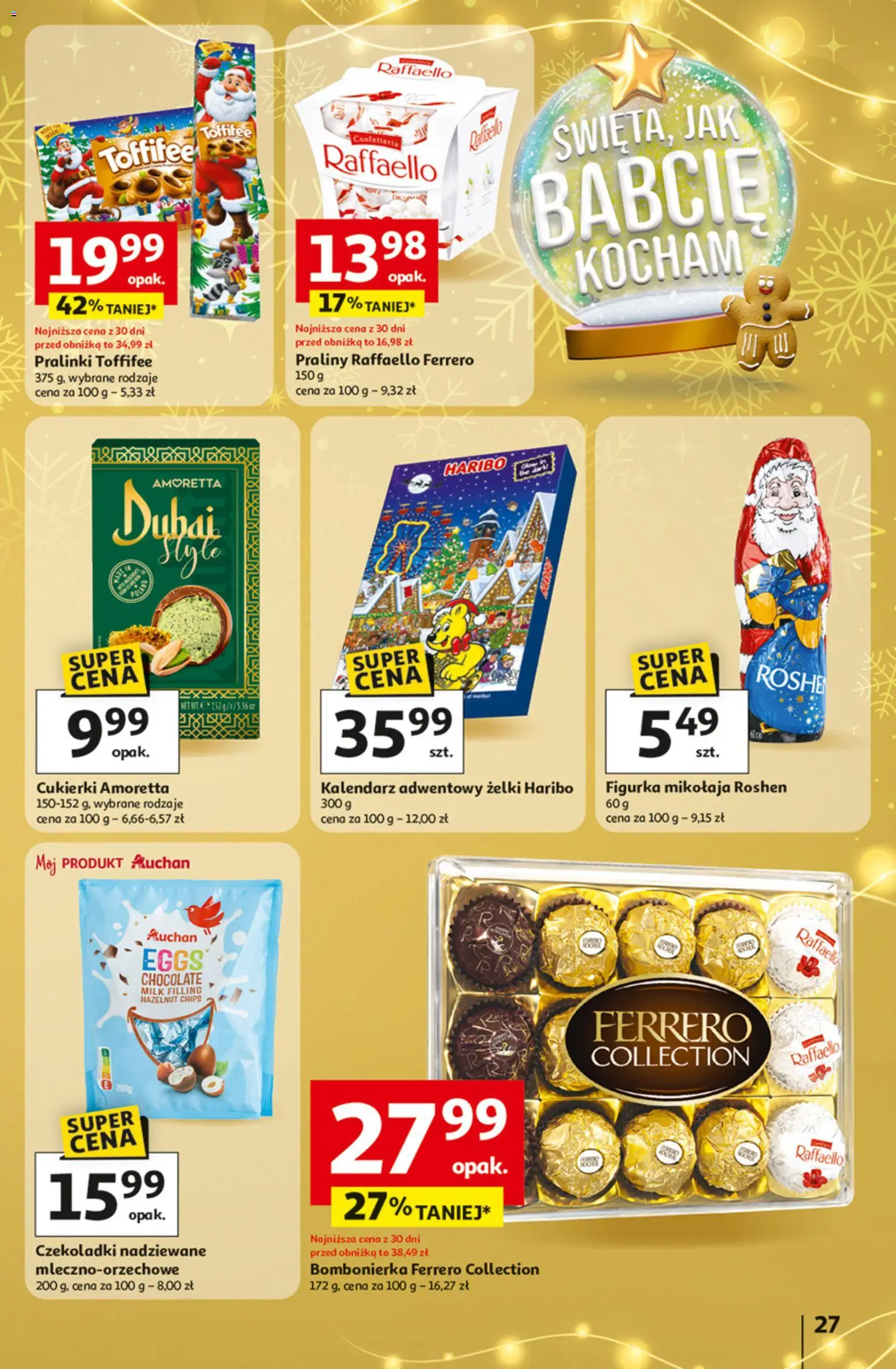 Auchan Black Friday od 27.11.2025 | Strona: 27 | Produkty: Żelki haribo, Kalendarz adwentowy, Toffifee, Cukierki