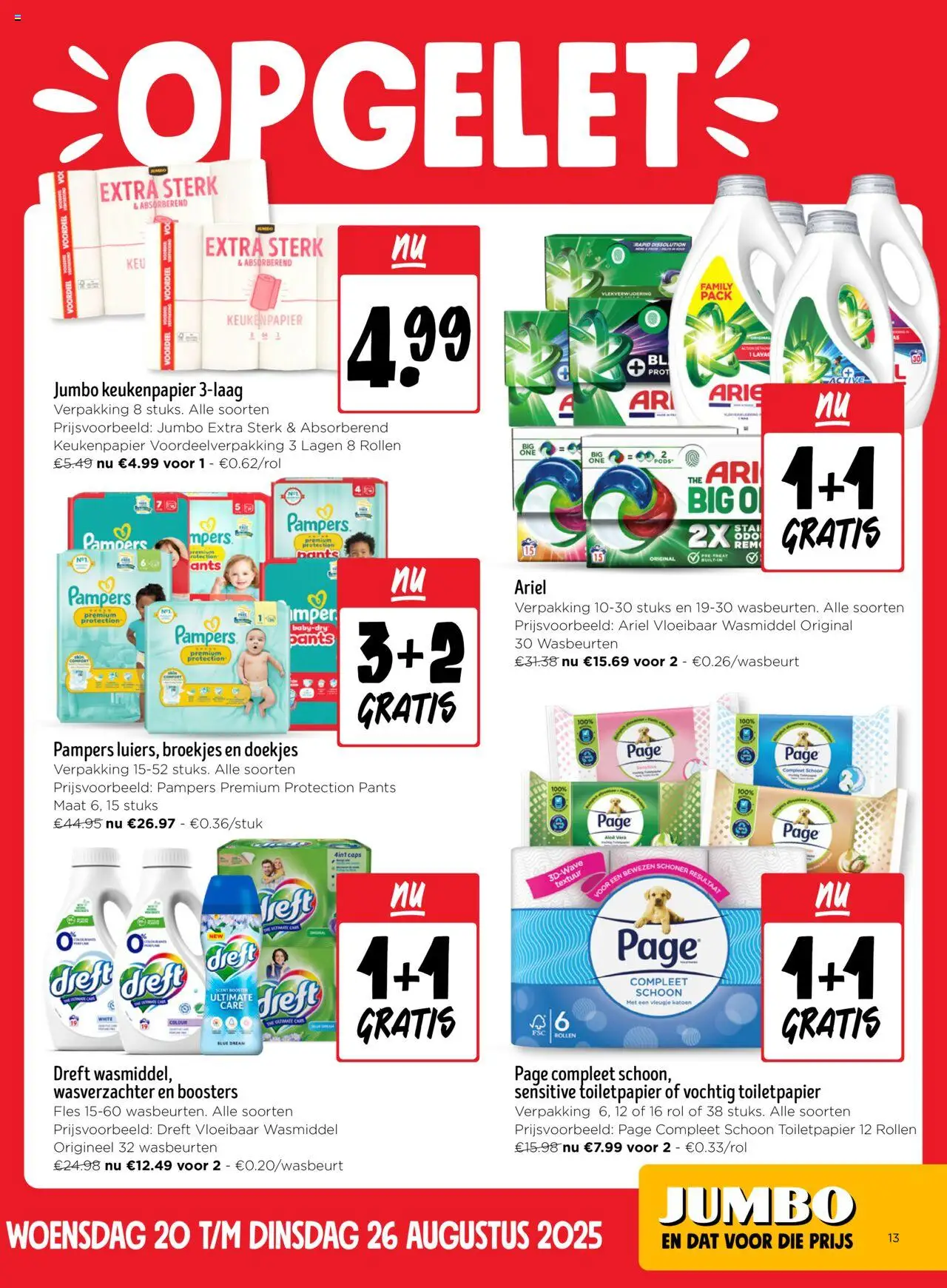  | Pagina: 13 | Producten: Toiletpapier, Wasmiddel, Wasverzachter, Keukenpapier