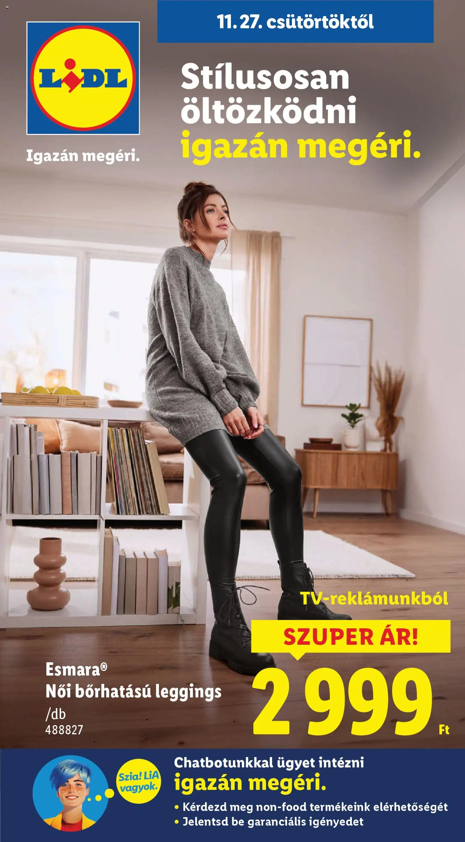 Lidl akciós ujság - amely érvényes a következő dátumtól: 27.11.2025 | Oldal: 1 | Termékek: Leggings