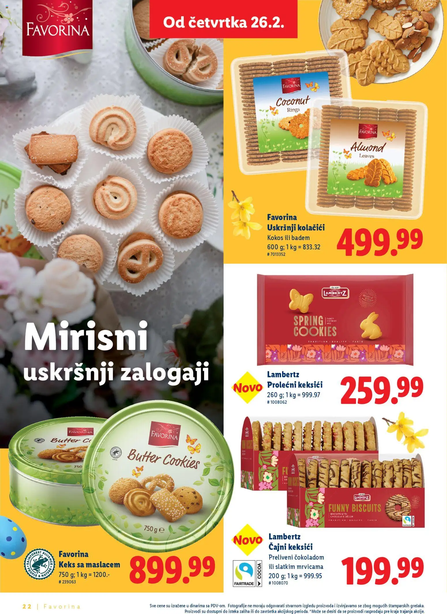 Lidl katalog - važi od 26.02.2026 | Strana: 22 | Proizvode: Keks, Kolačići, Badem