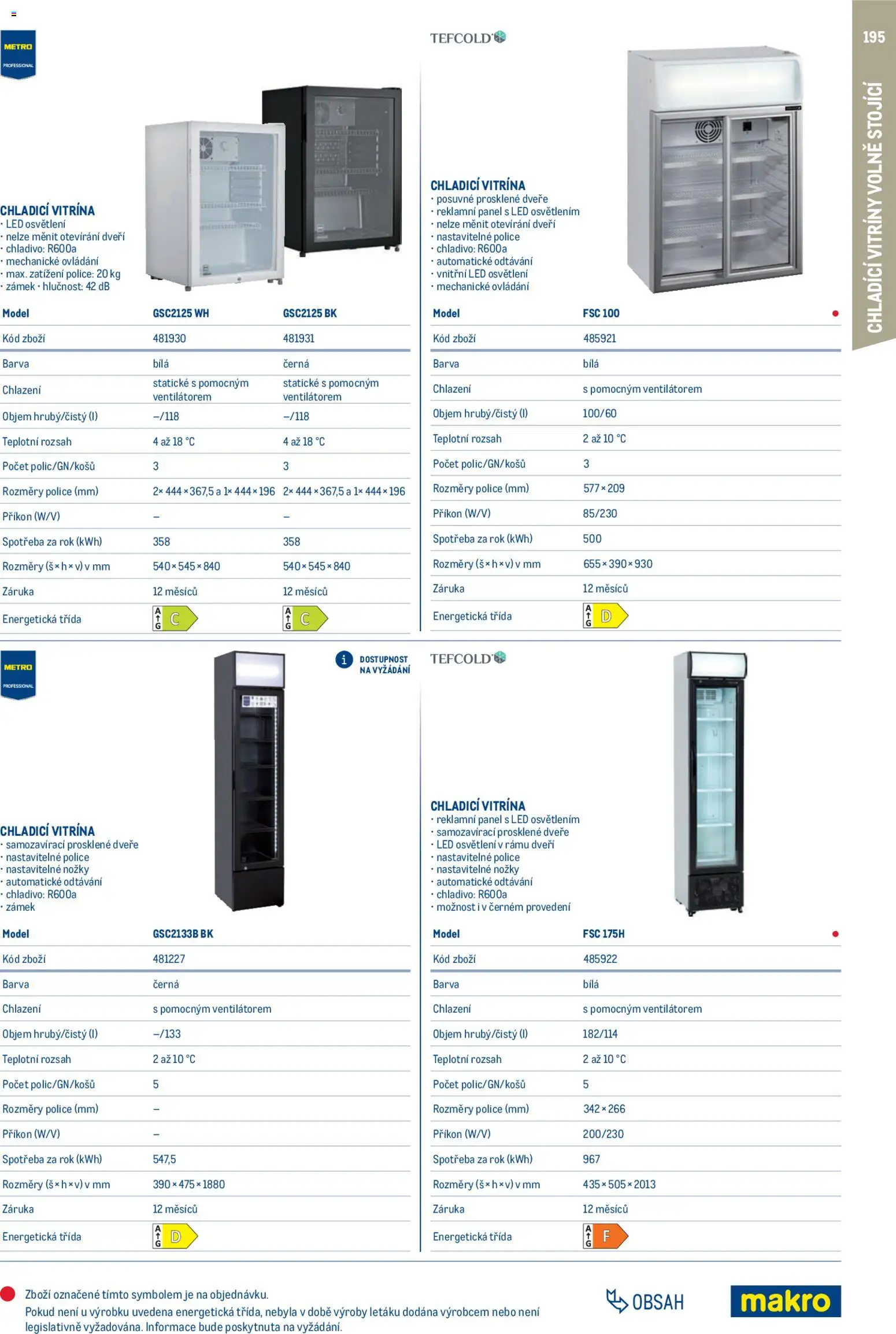 Makro leták - Gastro vybavení a zařízení od 01.02.2026 | Strana: 195 | Produkty: Vitrína, Police, LED