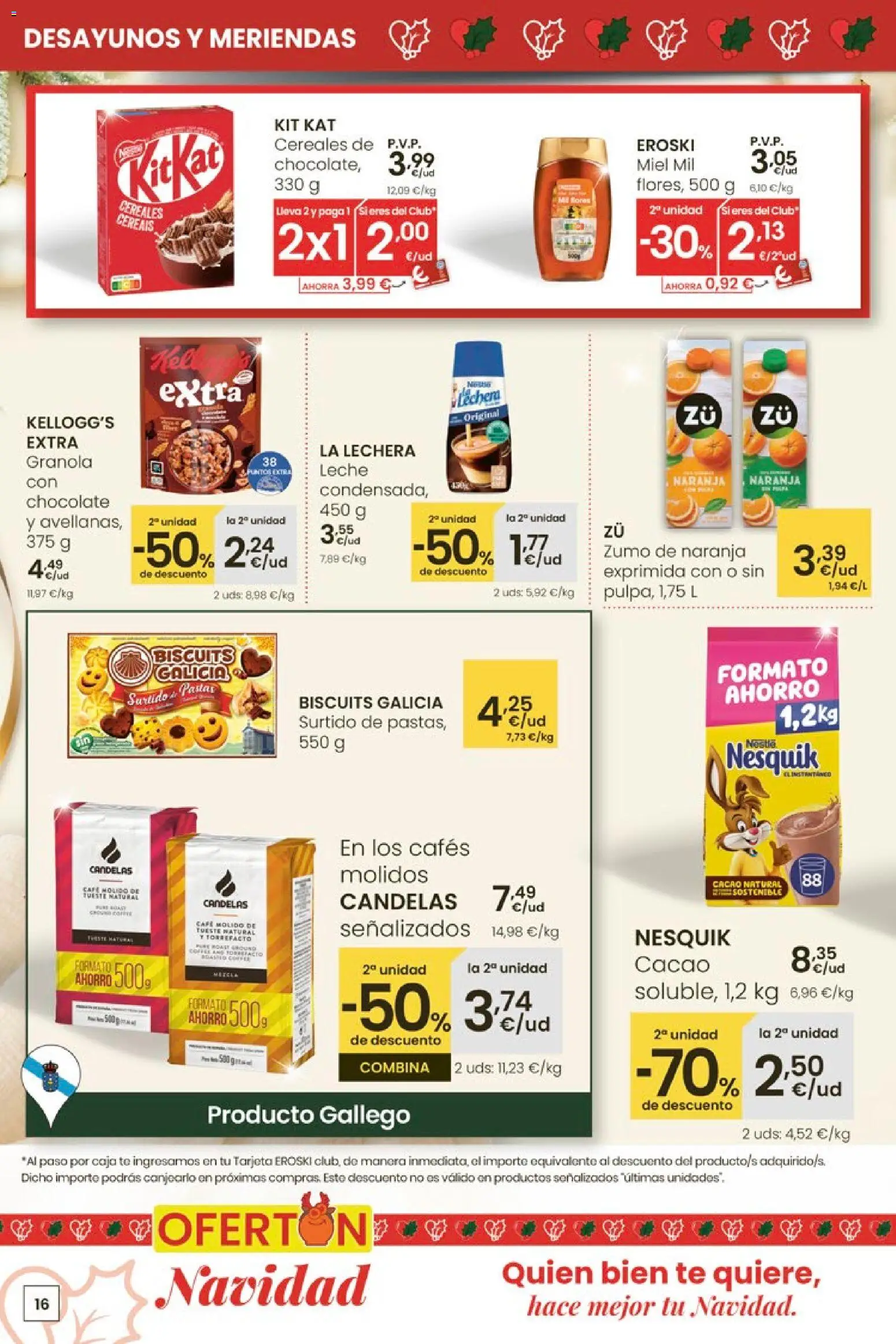 Eroski - Navidad  │ válido desde el 18.12.2025 | Página: 16 | Productos: Ψηφιακή κάμερα, Cereales, Té, Φρυγανιές σικάλεως