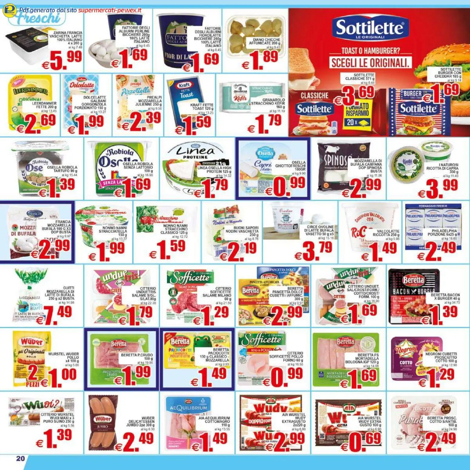 Volantino Pewex del 17.04.2026 | Pagina: 20 | Prodotti: Tartufo, Pancetta, Suino, Mozzarella