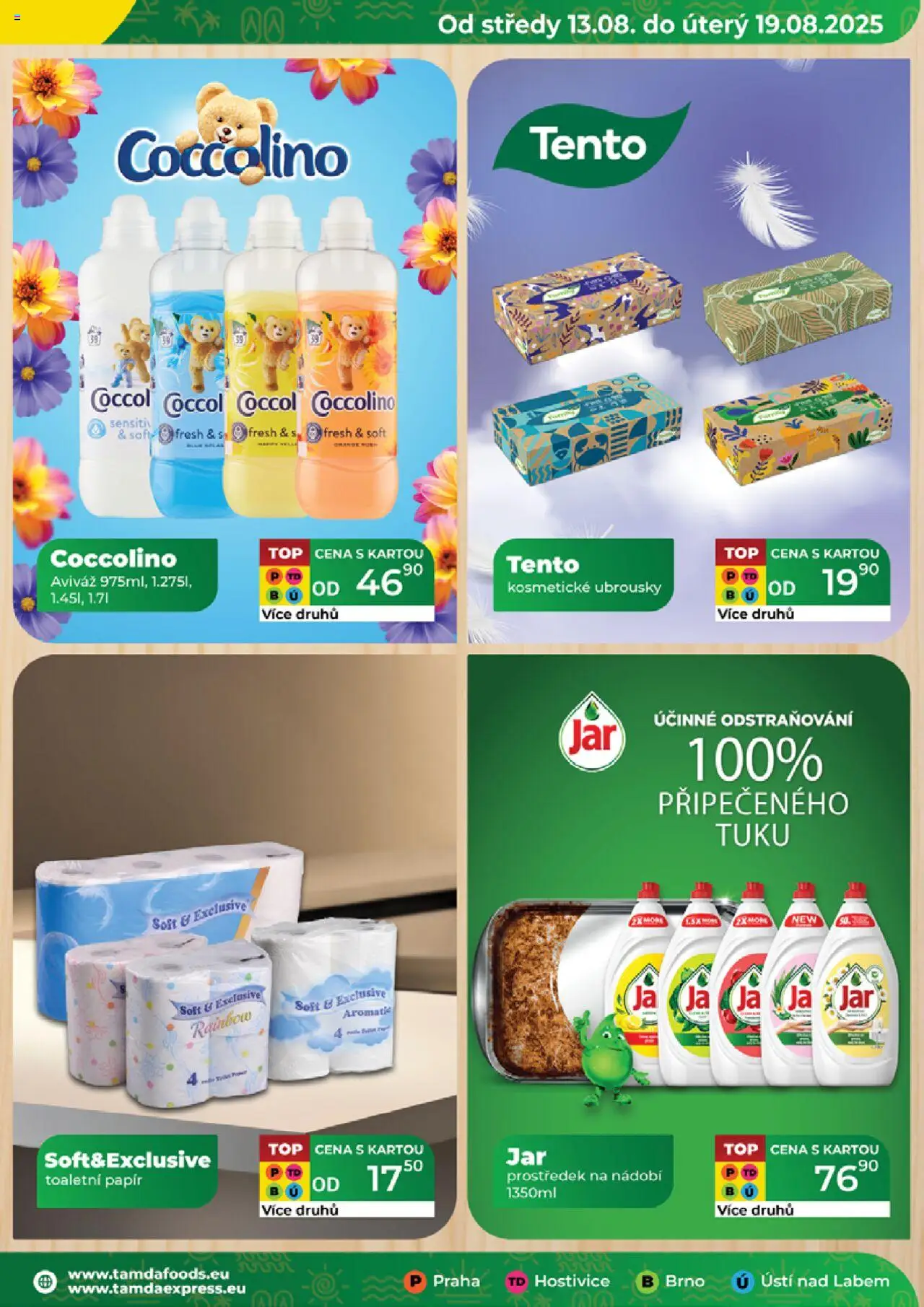 Tamda Foods leták od 13.08.2025 | Strana: 19 | Produkty: Nádobí, Toaletní papír, Coccolino, Ubrousky
