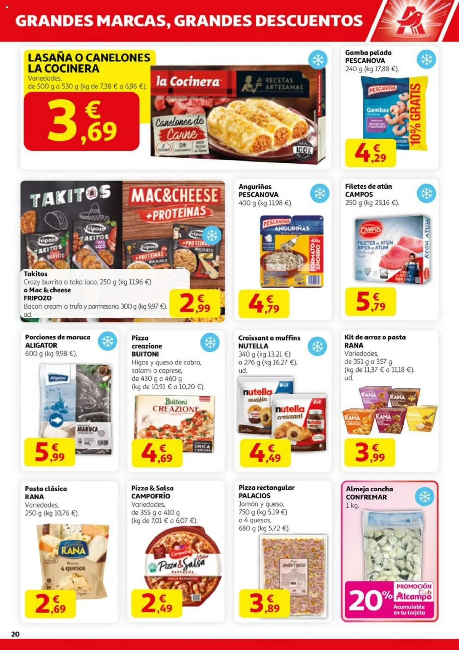 Alcampo - HP Nacional  │ válido desde el 23.10.2025 | Página: 20 | Productos: Jamón, Arroz, Σαντιγύ, Canelones