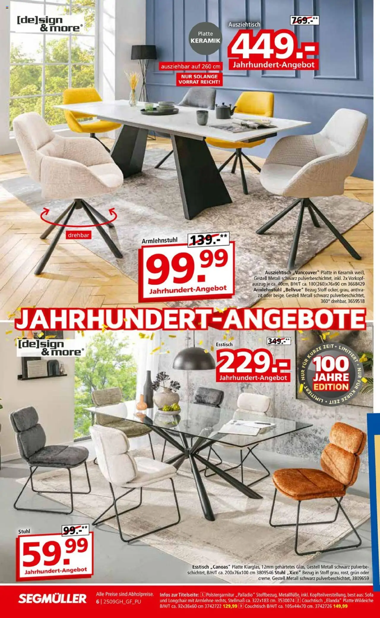 Segmüller Prospekt 	 – gültig ab 13.09.2025 | Seite: 14 | Produkte: Esstisch, Sofa, Couchtisch, Stuhl