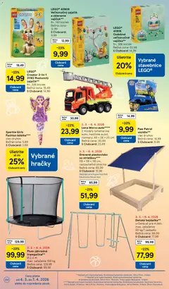 Tesco leták platný od 11.03.2026 | Strana: 44 | Produkty: Detská hojdačka, Hojdačka, Trampolína, Hračky
