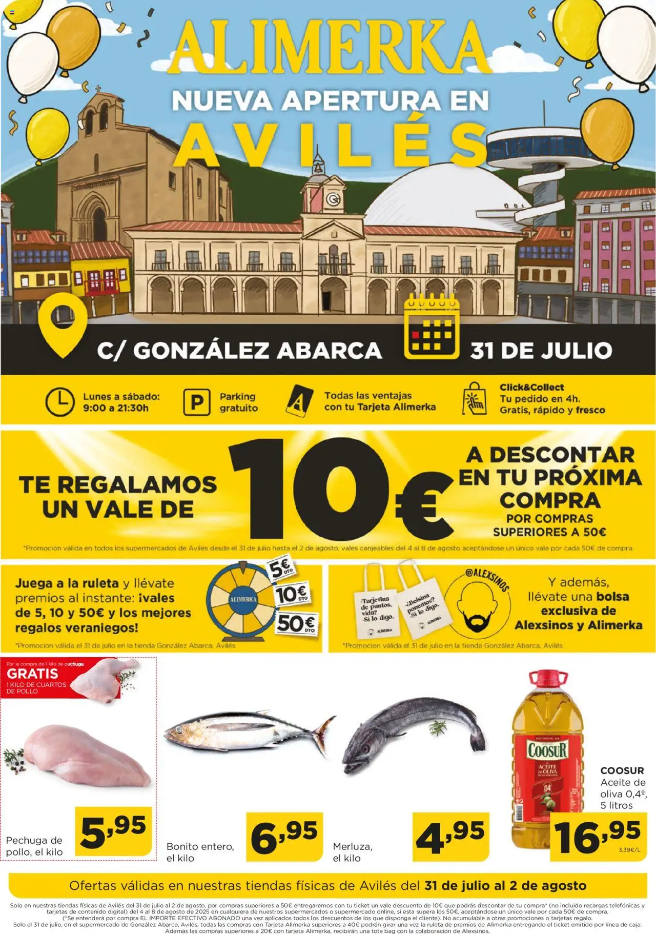 Alimerka - Avilés  │ válido desde el 31.07.2025 | Página: 1 | Productos: Aceite, Té, Aceite de oliva, Juega