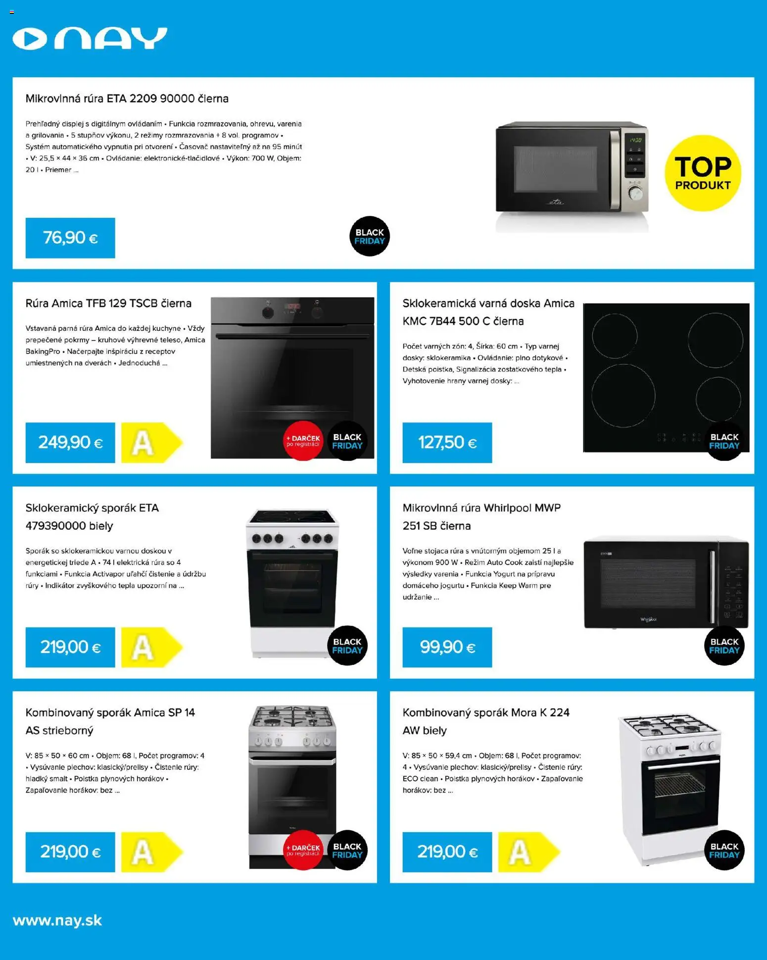 Nové NAY Elektrodom akcie – leták je platný od 10.11.2025 | Strana: 18 | Produkty: Varná doska, Rúra, Mikrovlnná rúra