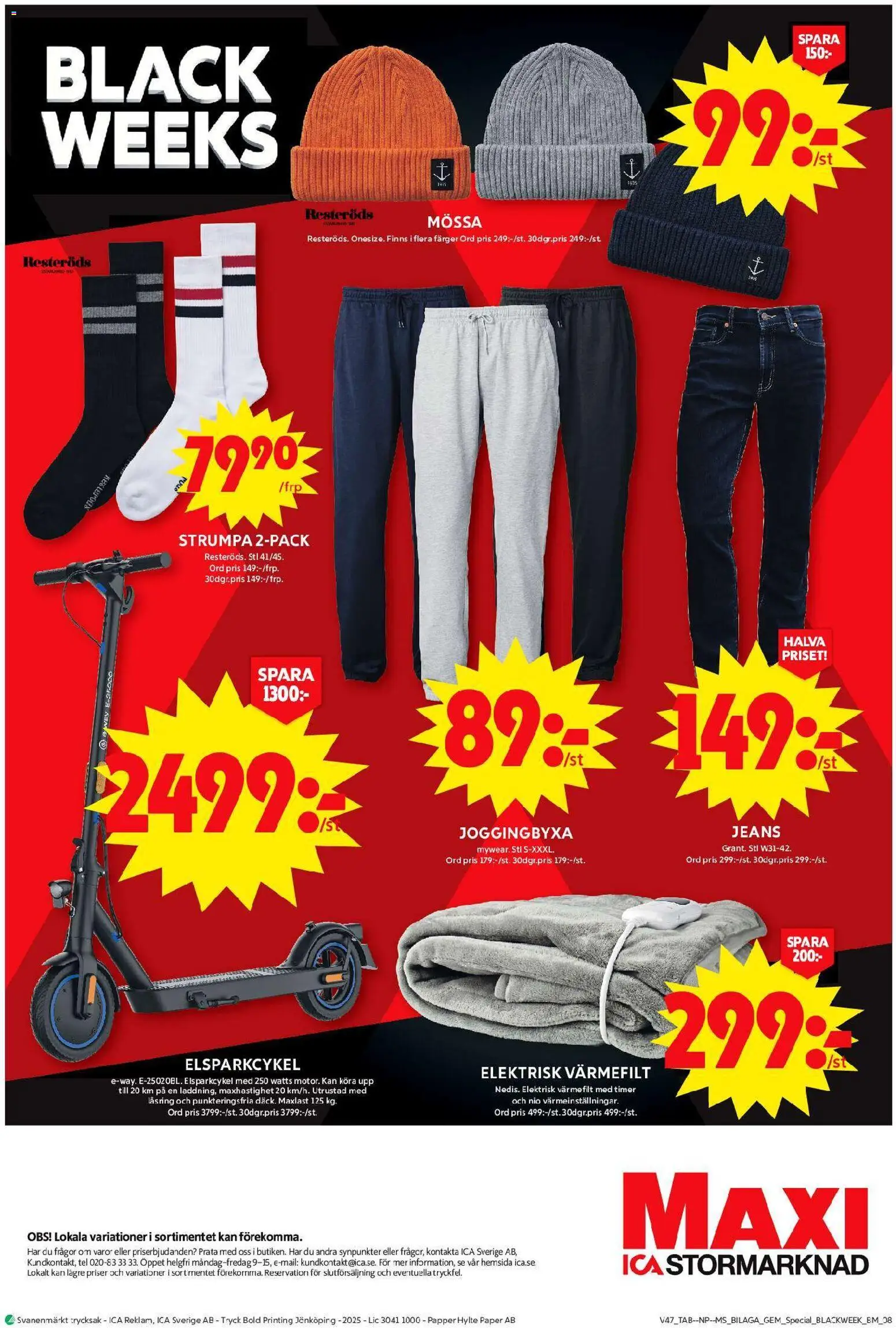 ICA Maxi reklamblad aktuell från 17.11.2025 | Sida: 22 | Produkter: Papper, Mössa, Jeans