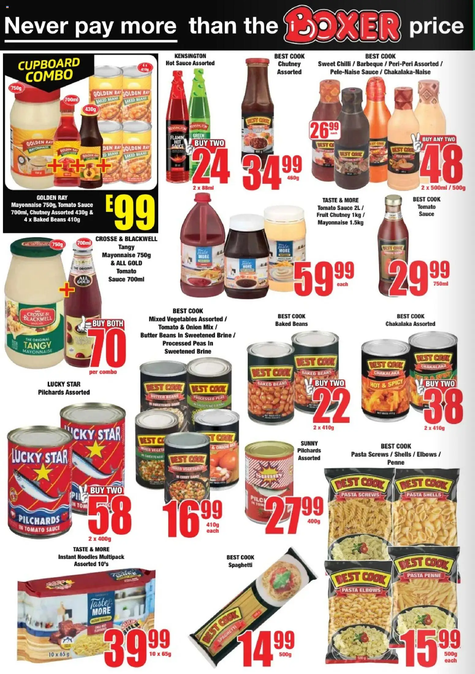 New Boxer catalogue – valid from 05.03.2026 | Page: 6 | Products: Pilchards, Chutney, Baked beans, Mayonnaise