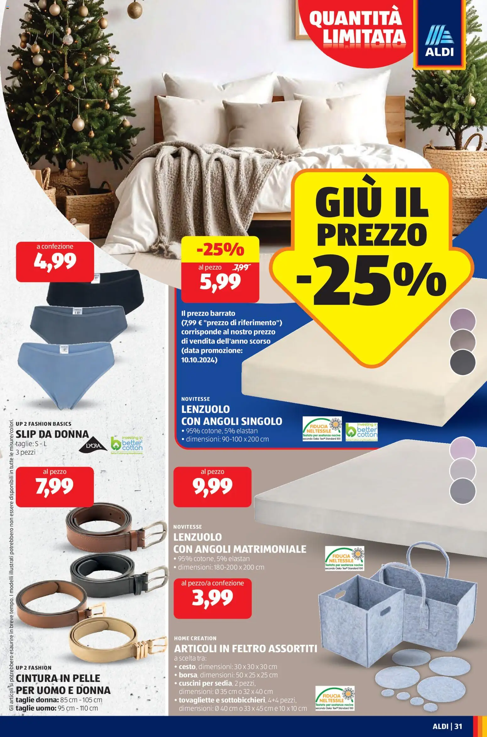 Volantino Aldi del 17.11.2025 | Pagina: 31 | Prodotti: Slip, Cintura, Data, Tovagliette
