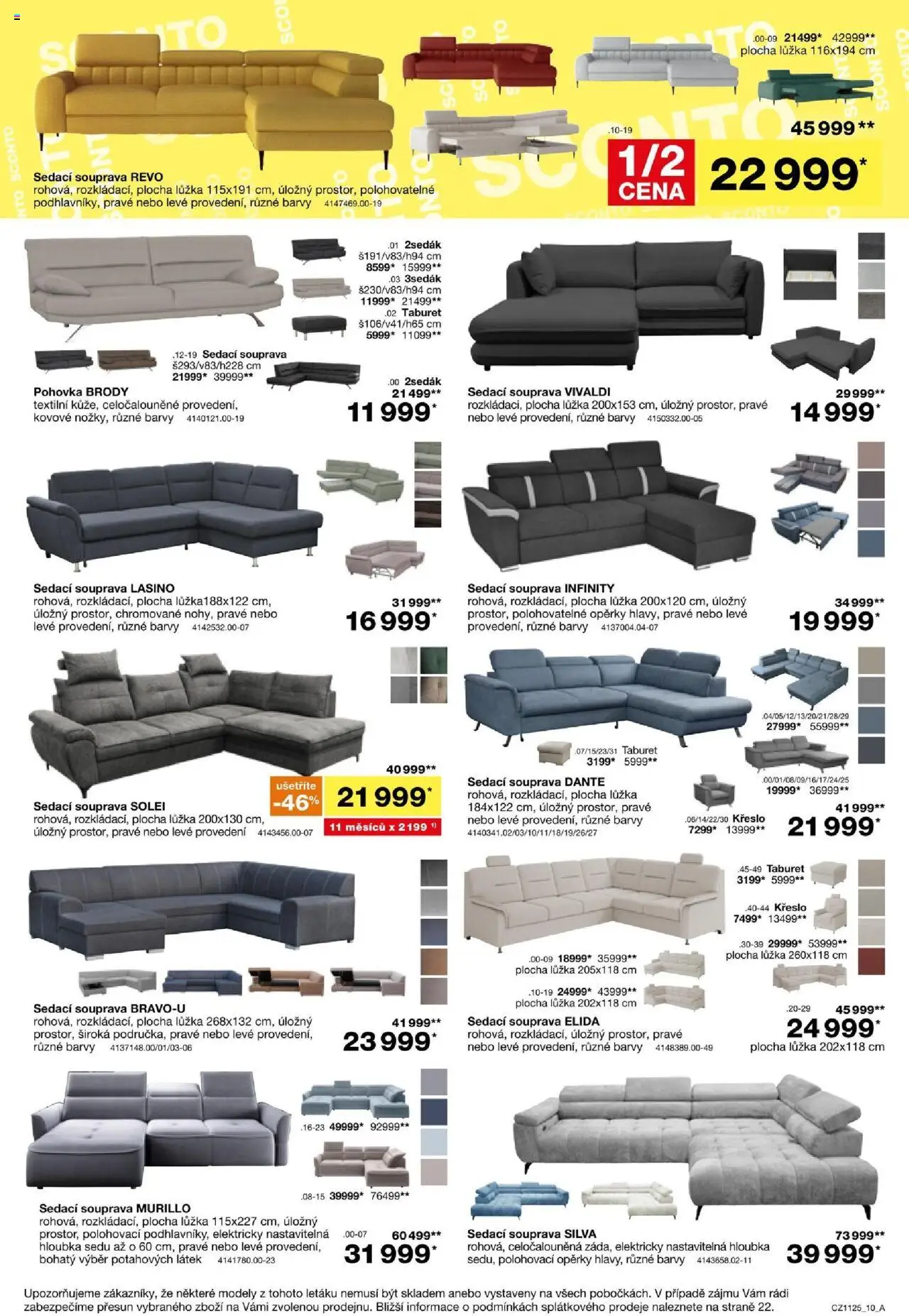 Sconto nábytek leták od 27.08.2025 | Strana: 10 | Produkty: Pohovka, Křeslo, Modely, Barvy