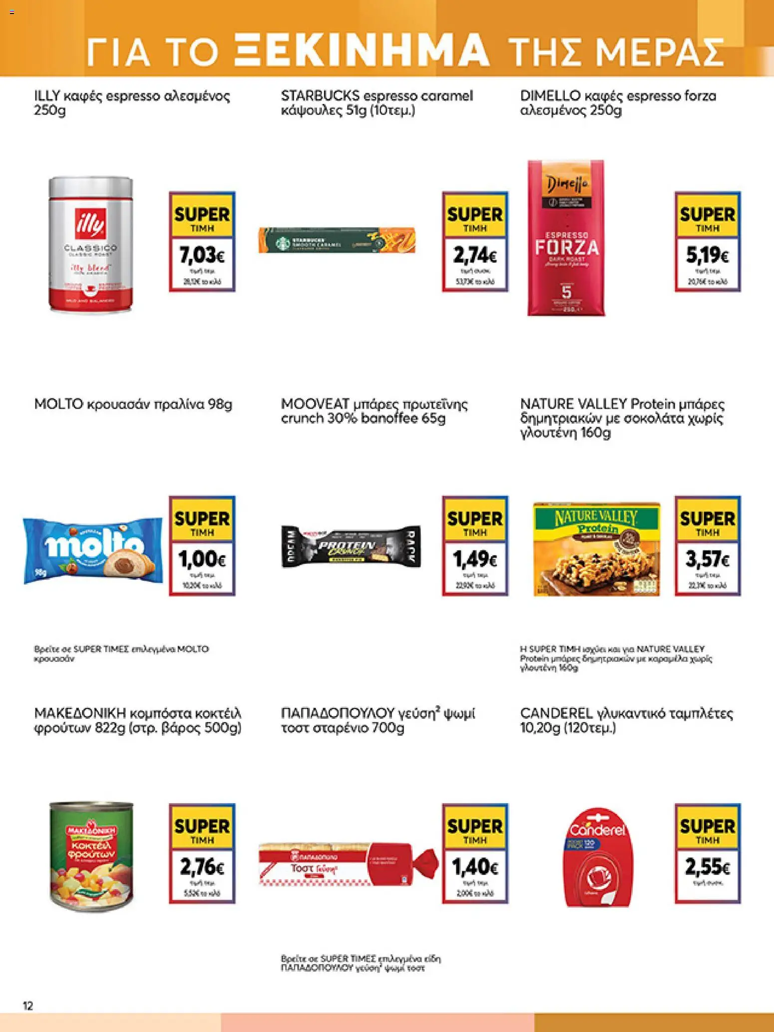  | Σελίδα: 12 | Προϊόντα: Ψωμί, Καφές, Σοκολάτα, Βάρος