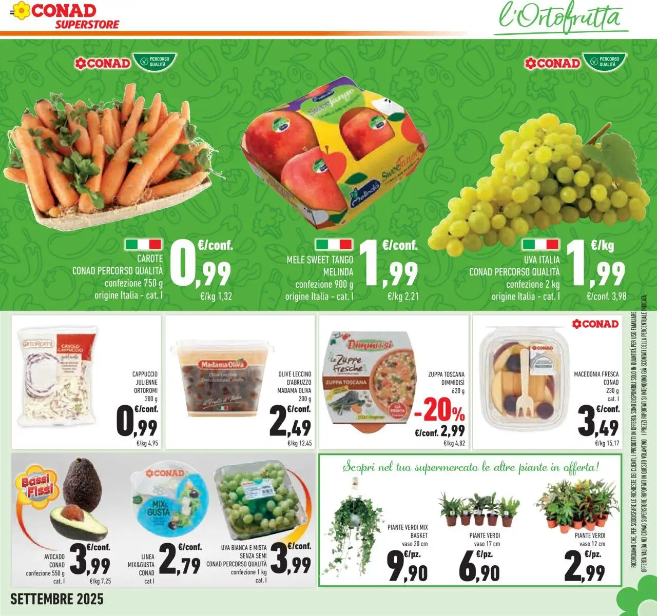 Volantino Conad del 10.09.2025 | Pagina: 11 | Prodotti: Carote, Cavolo, Uva, Cappuccio