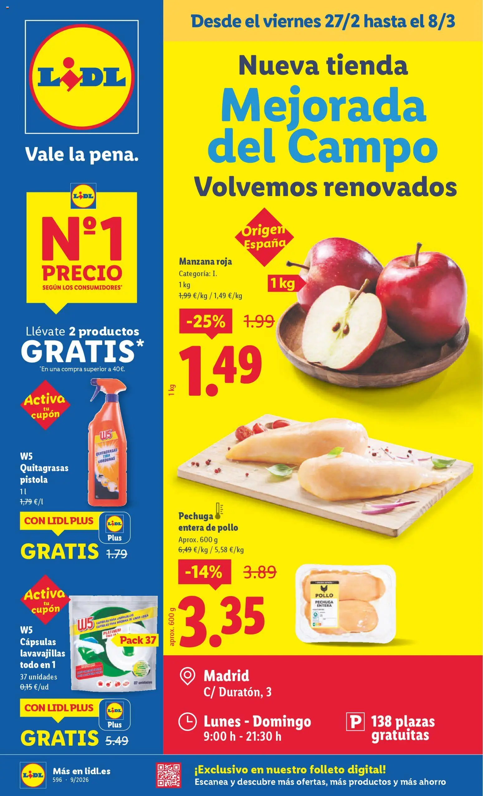 Lidl Mejorada │ válido desde el 27.02.2026 | Página: 1 | Productos: Manzana, Lavavajillas