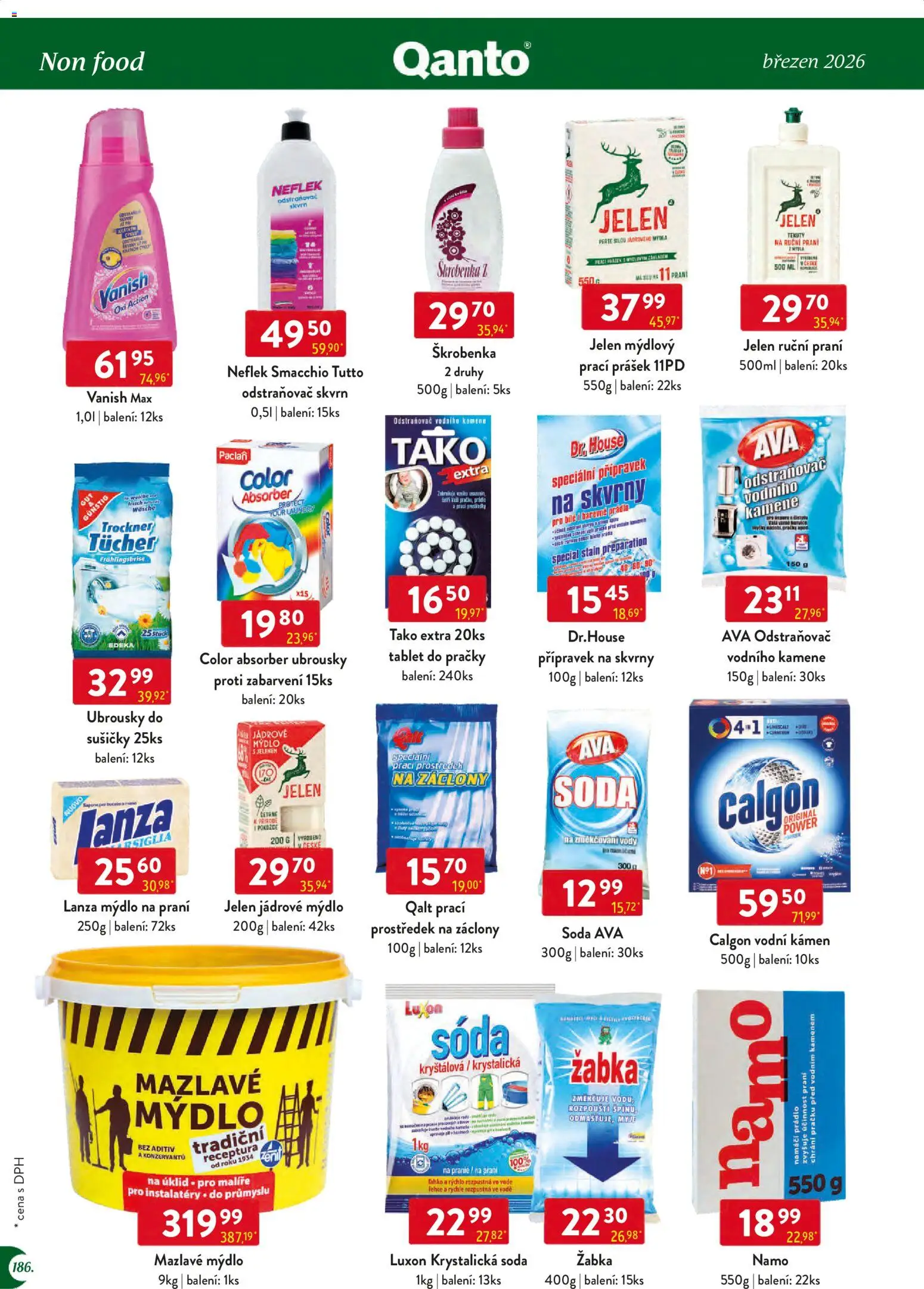Astur & Qanto leták - Velkoobchod 03/2026 od 01.03.2026 | Strana: 186 | Produkty: Záclony, Calgon, Lanza, Vanish