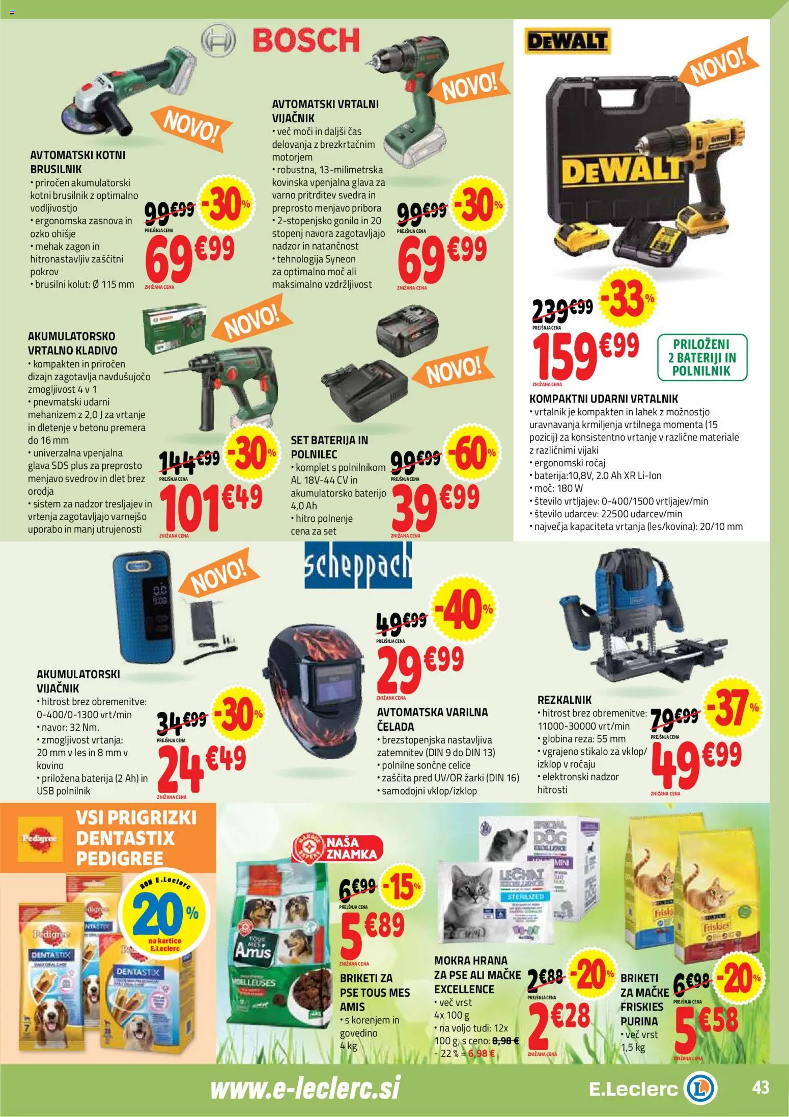 Novi E.leclerc katalog ponudbe – veljaven od 25.02.2026 | Stran: 43 | Izdelki: Usb, Polnilnik, Vrtalnik, Brusilnik