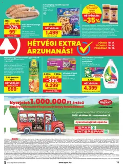 Spar Akciós újság - amely érvényes a következő dátumtól: 16.10.2025 | Oldal: 19 | Termékek: Gyümölcslé, Hasábburgonya, Mosószer, Száraztészta
