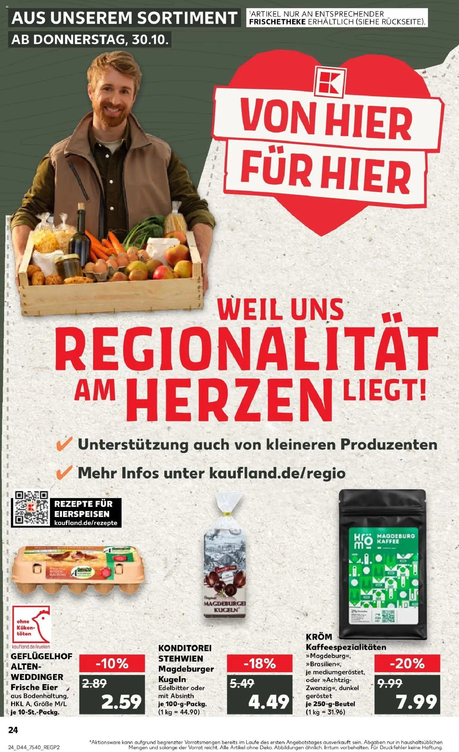 Kaufland prospekt Magdeburg	 – gültig ab 30.10.2025 | Seite: 24 | Produkte: Eier, Kaffee