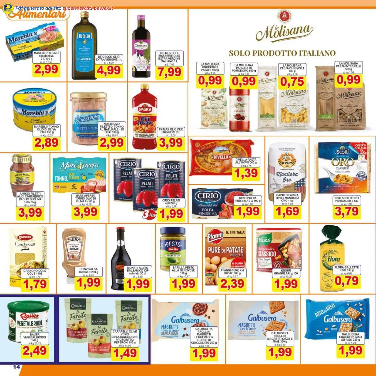 Volantino Pewex del 16.01.2026 | Pagina: 14 | Prodotti: Peperoni, Pasta, Aceto, Frollini