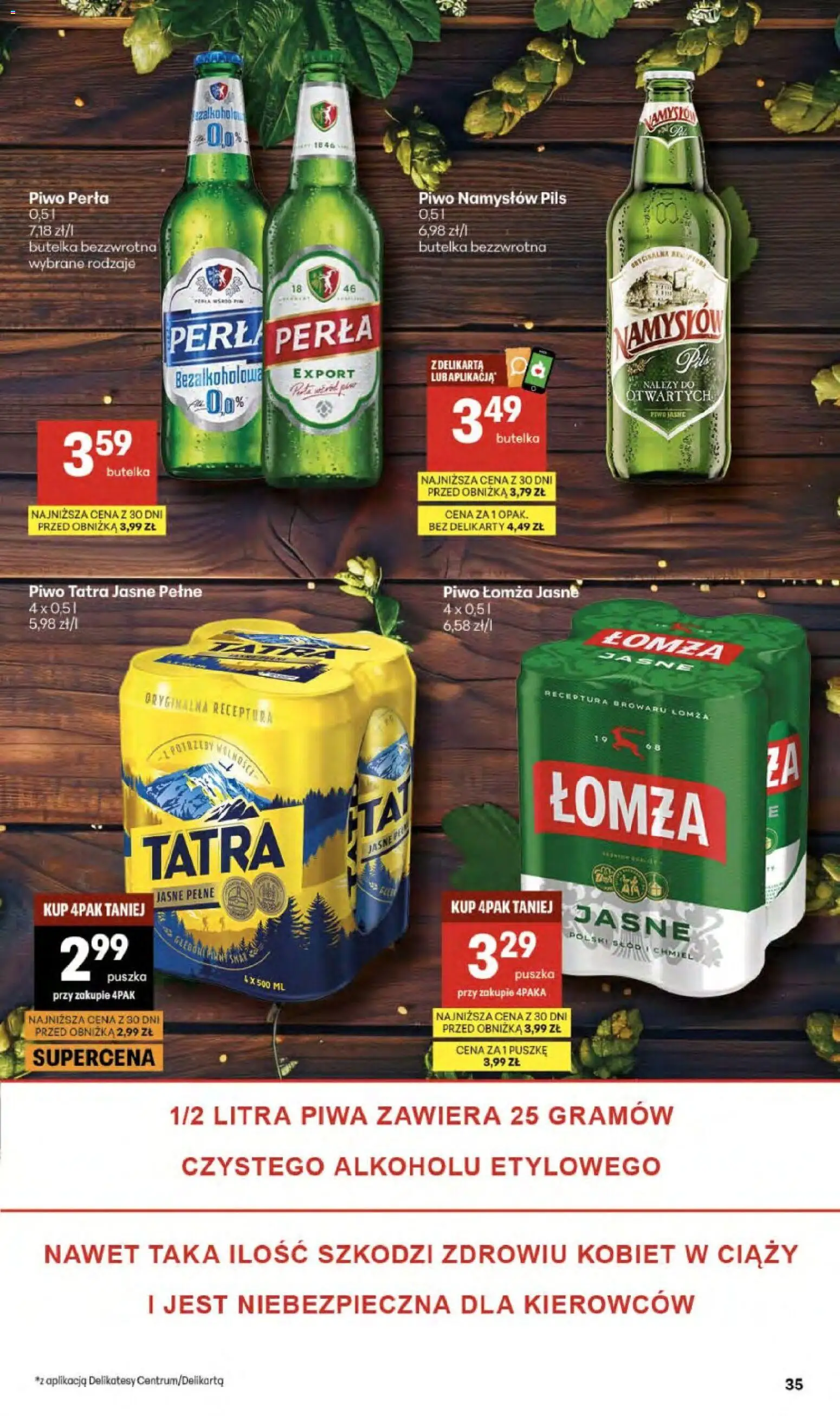Delikatesy Centrum gazetka - Sklepy Własne od 23.04.2026 | Strona: 35 | Produkty: Delikatesy, Piwo perła, Piwo, Piwo Namysłów