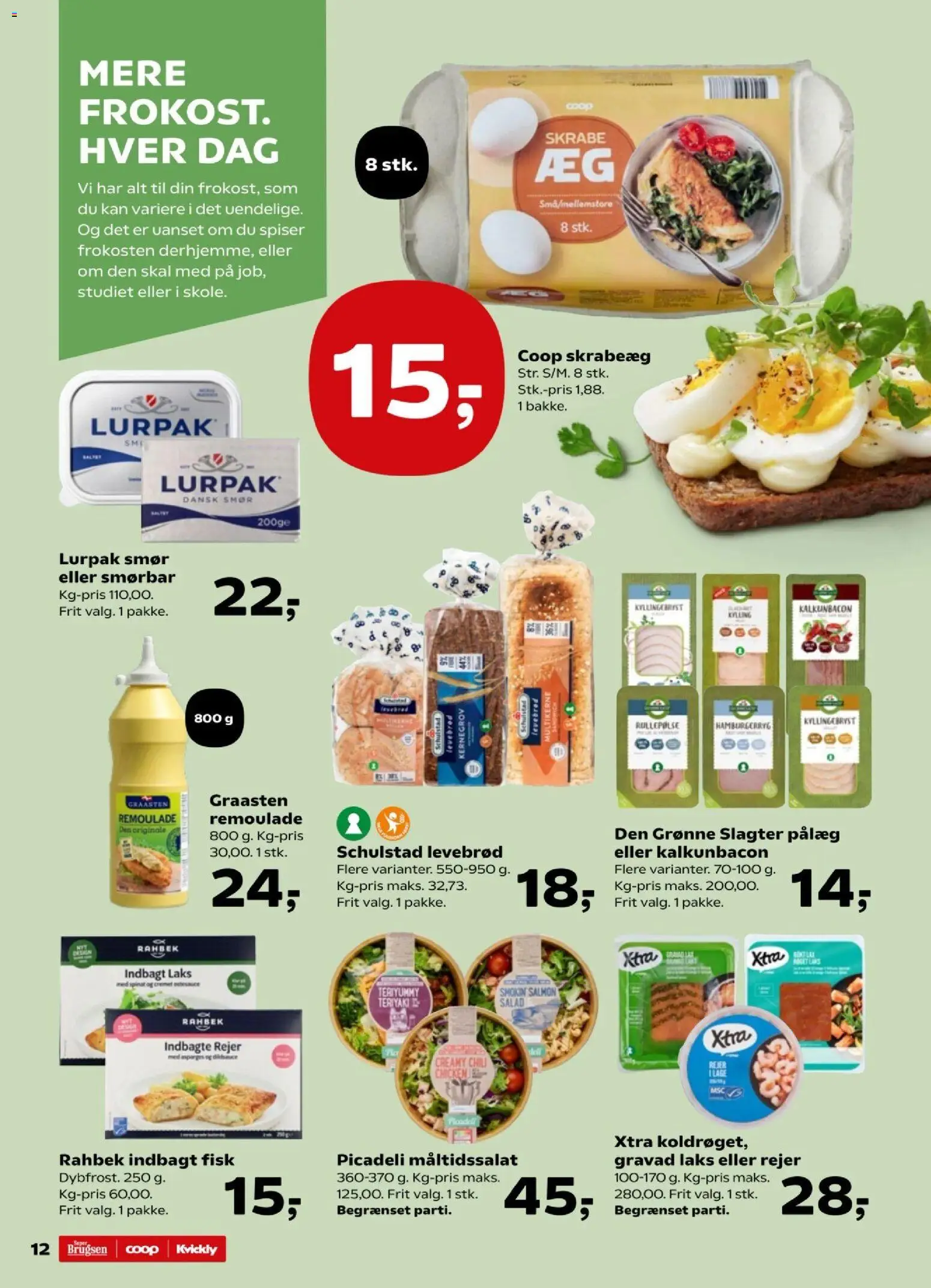 Kvickly tilbudsavis – gyldig fra 13.03.2026 | Side: 12 | Produkter: Pålæg, Remoulade, Hamburgerryg, Spinat