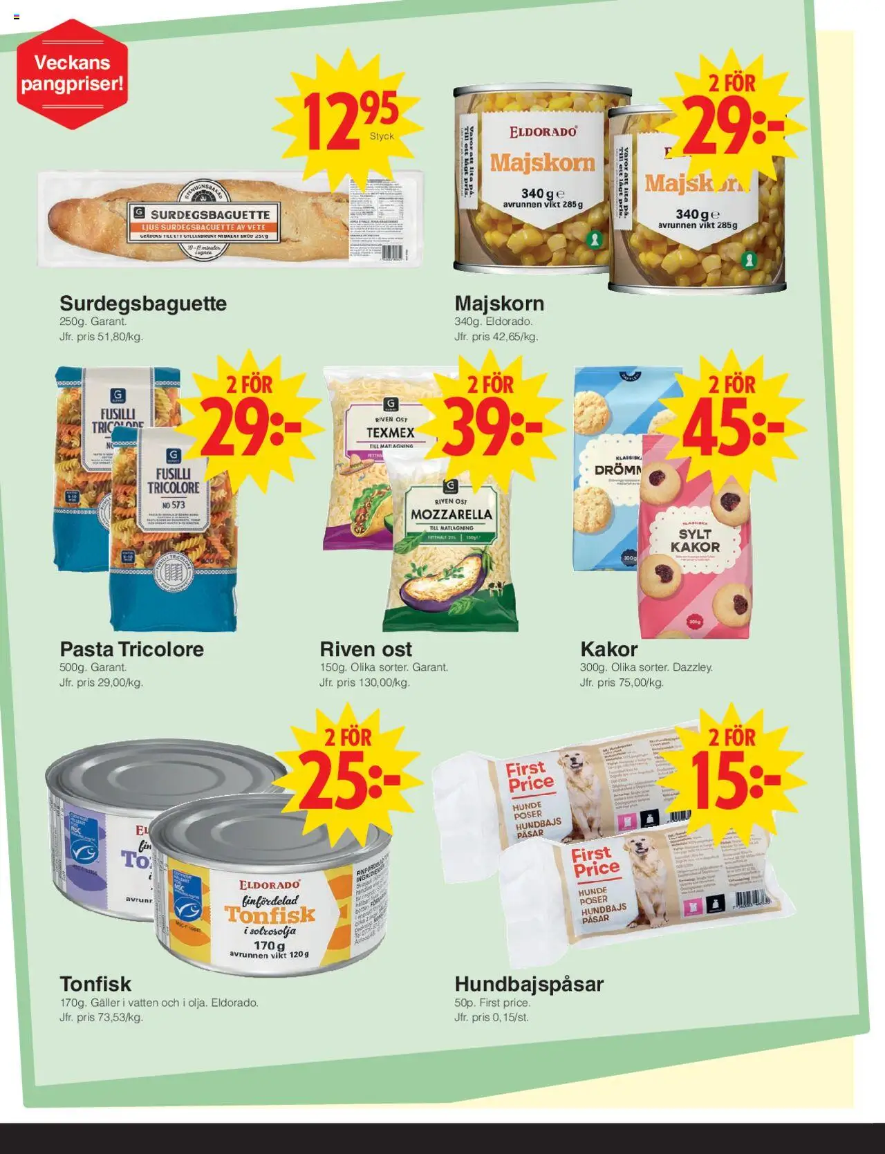 Matöppet reklamblad aktuell från 14.07.2025 | Sida: 2 | Produkter: Ost, Pasta, Tonfisk, Ljus