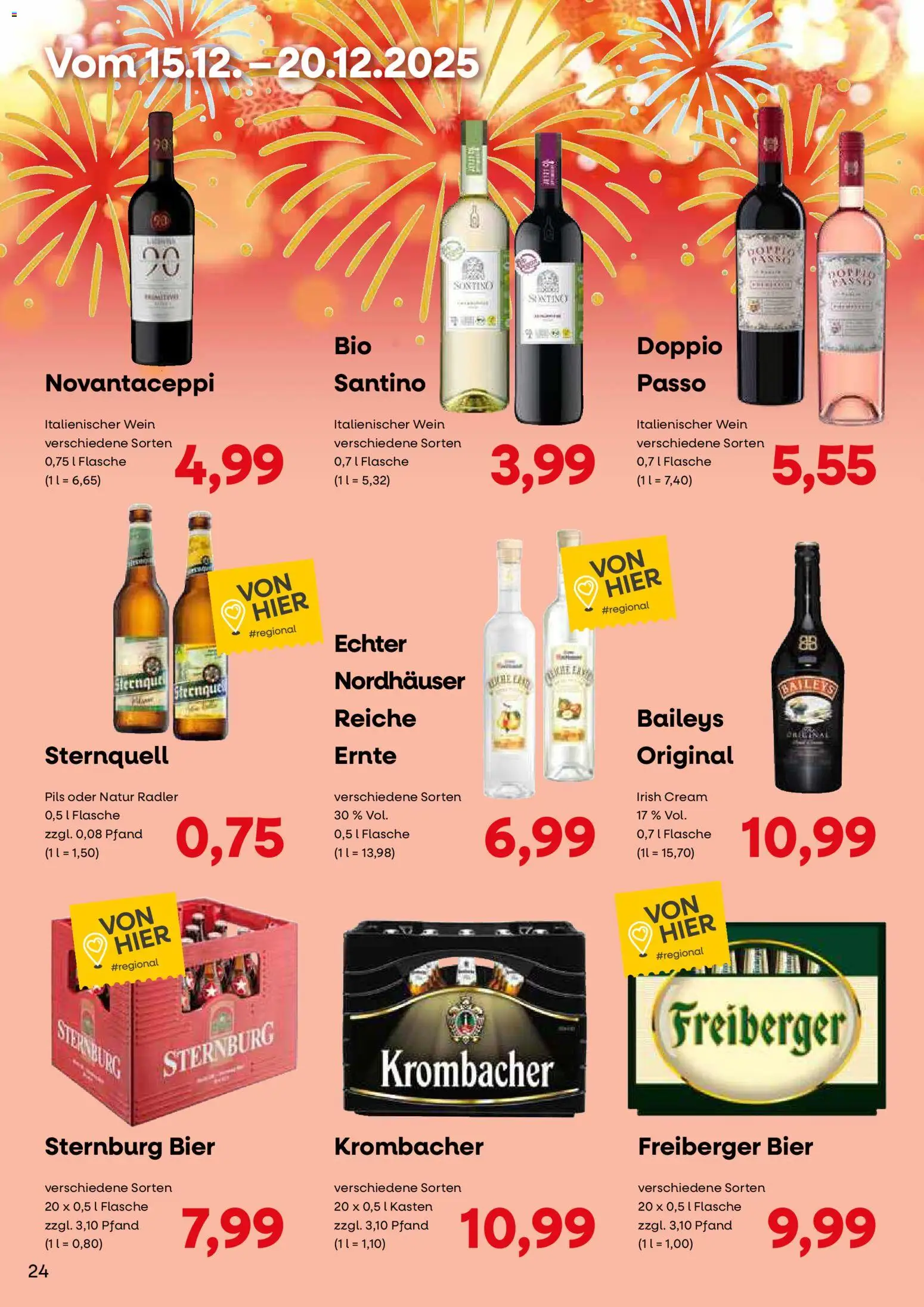 KONSUM Leipzig Kunden-journal – gültig ab 08.12.2025 | Seite: 24 | Produkte: Bier, Radler, Baileys, Krombacher