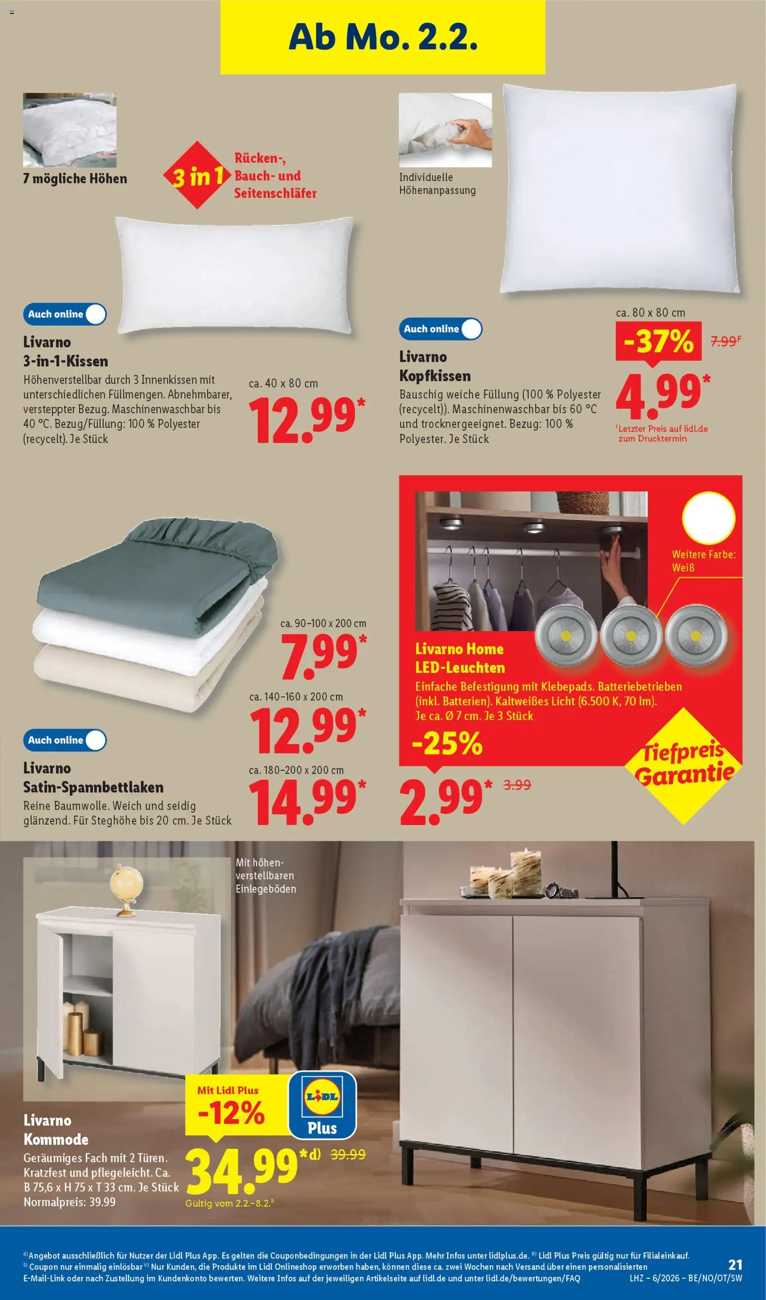 Lidl Prospekt Holzminden – gültig ab 02.02.2026 | Seite: 31 | Produkte: Kommode, Kopfkissen