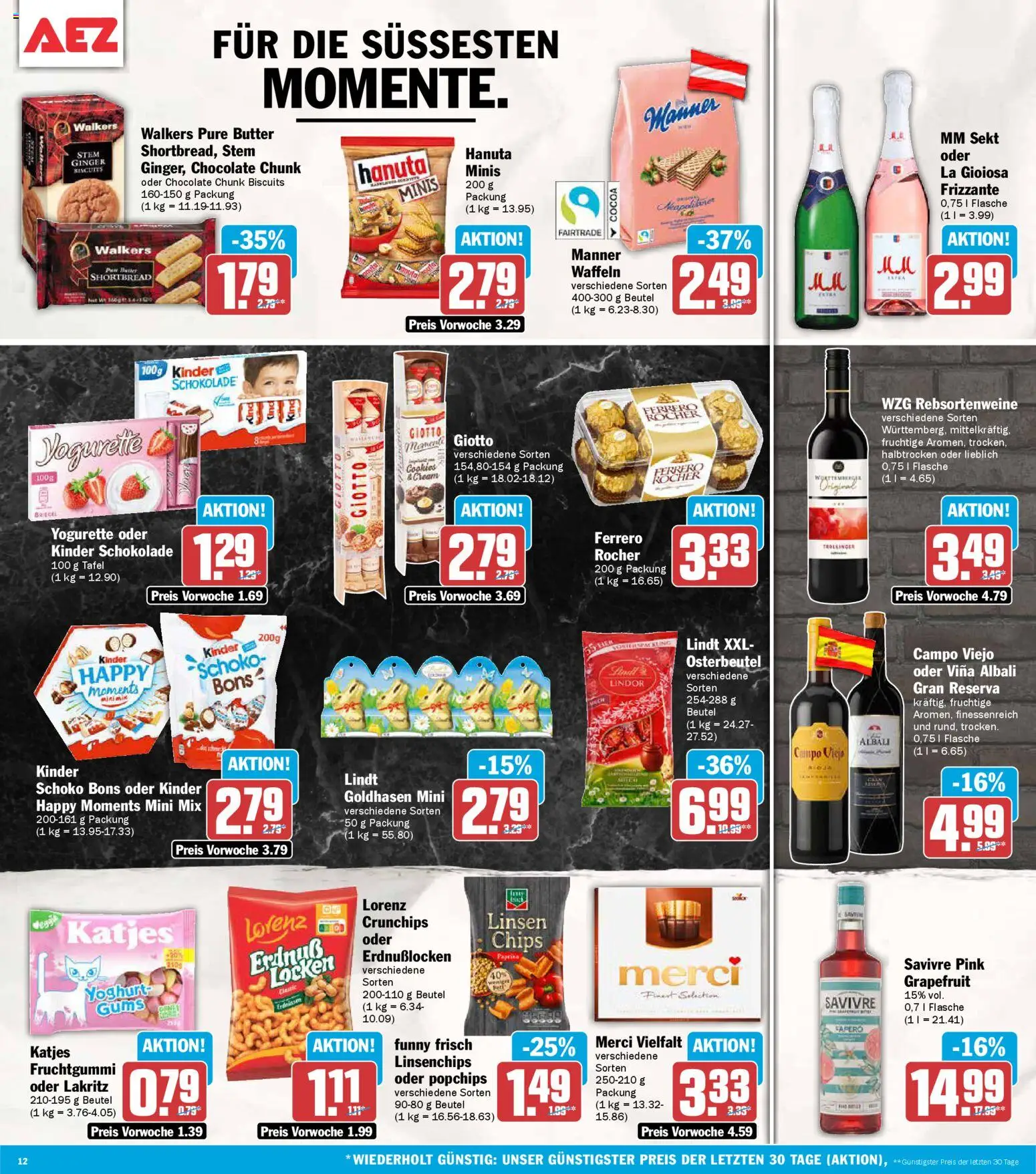 AEZ Prospekt 	 – gültig ab 02.03.2026 | Seite: 12 | Produkte: Funny frisch, Katjes, Paprika, Lindt