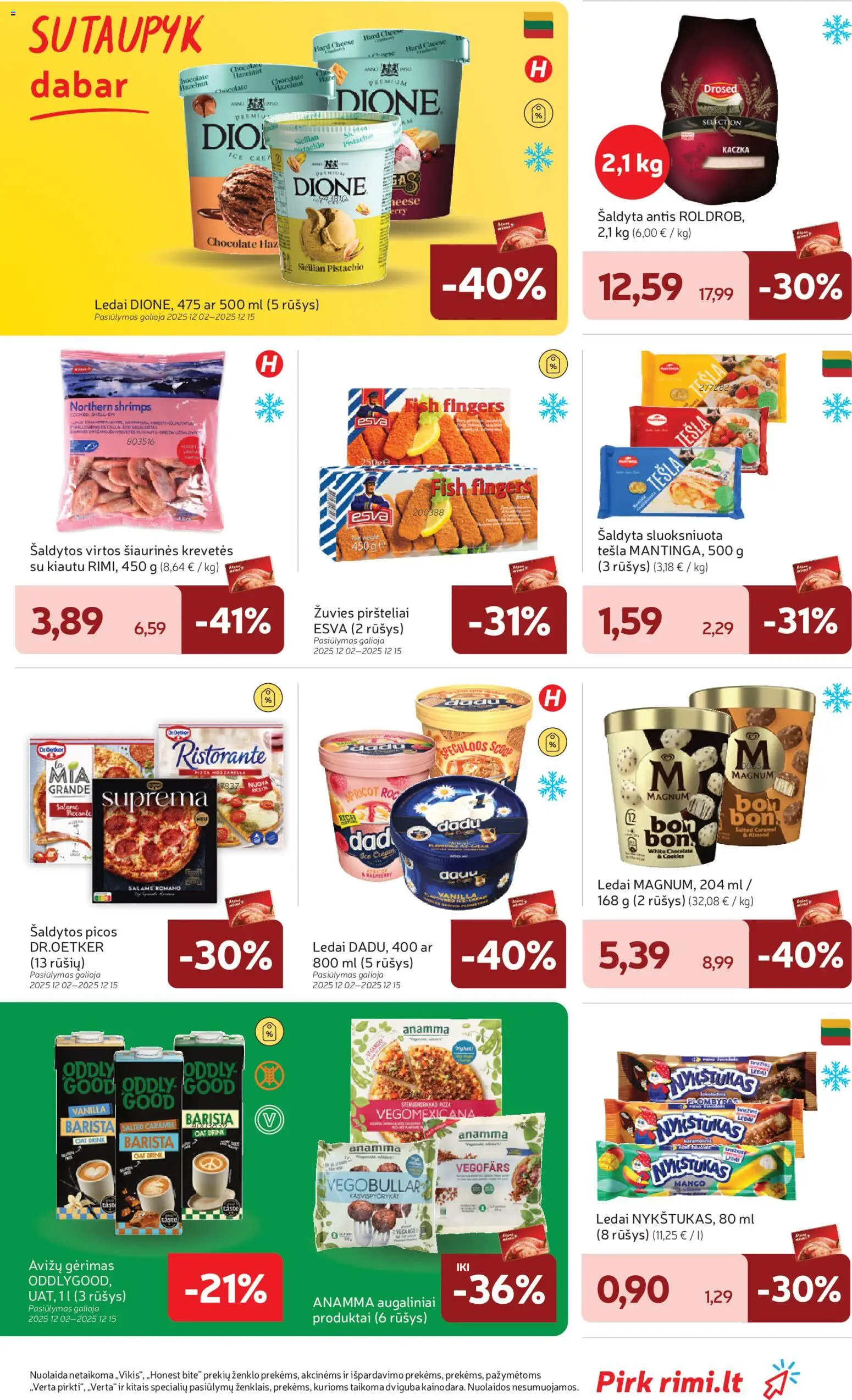 Rimi akcijos nuo 02.12.2025 | Puslapis: 19 | Prekių: Ledai