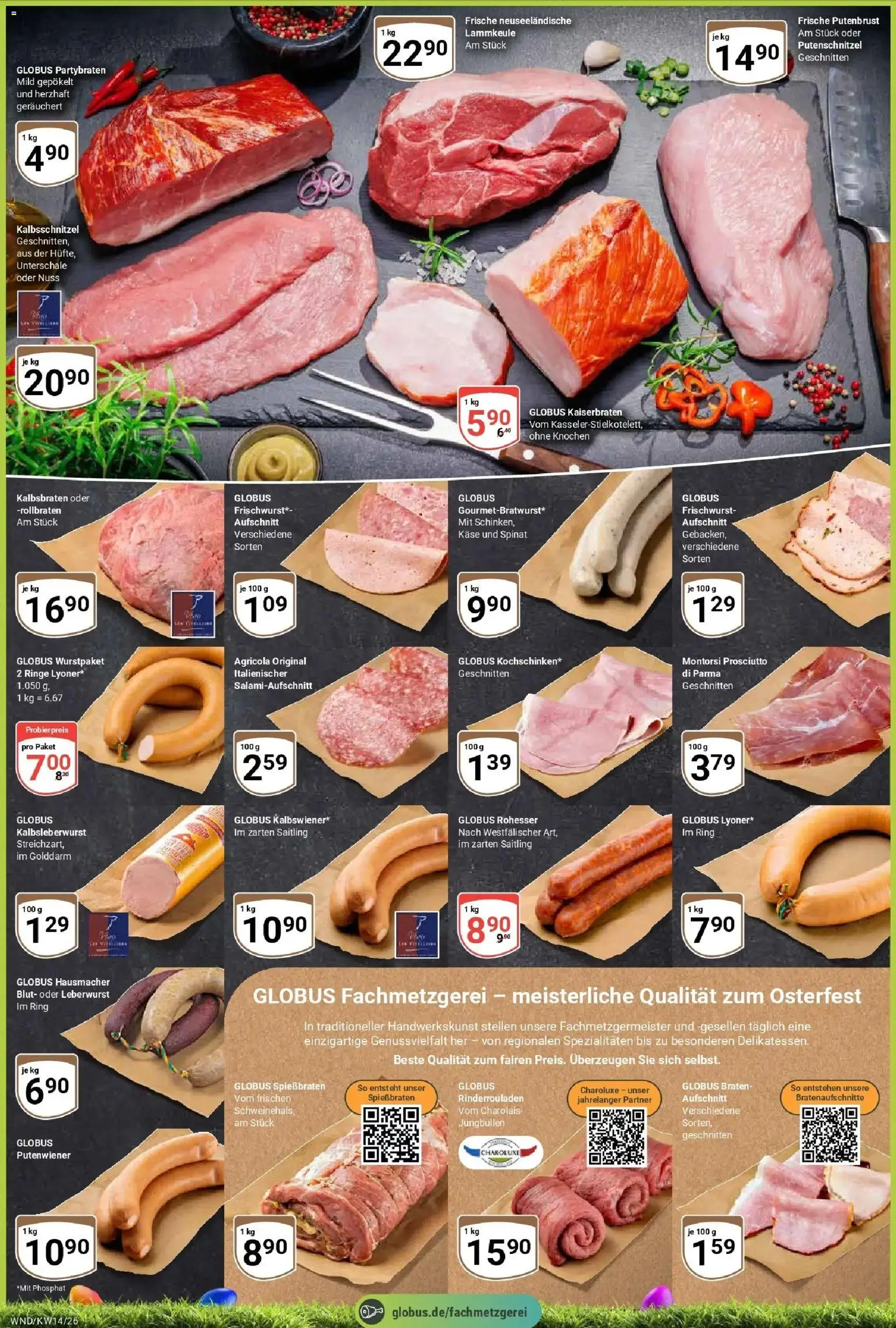 Globus prospekt St. Wendel	 – gültig ab 30.03.2026 | Seite: 2 | Produkte: Rinderrouladen, Lammkeule, Käse, Putenschnitzel