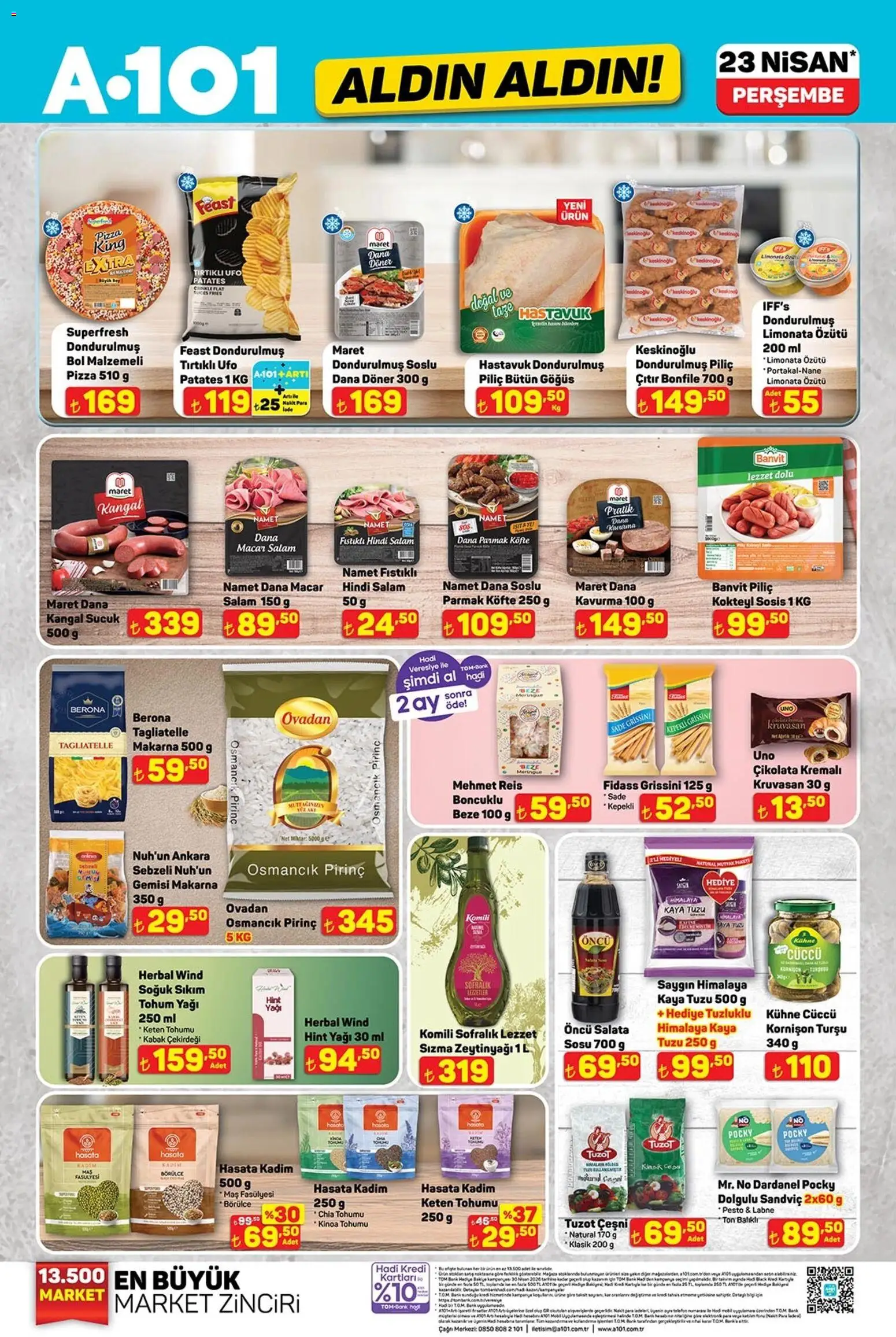 A101 - Katalog Aldın Aldın - 23.04.2026 tarihinden itibaren geçerlidir | Sayfa: 1 | Ürünler: Pirinç, Salata, Börülce, Telefon