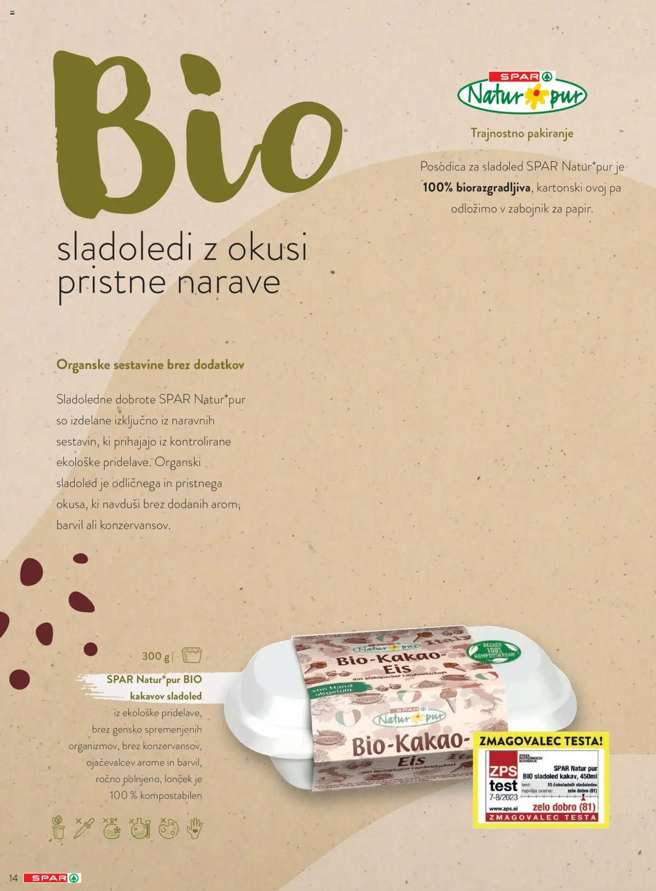 Spar katalog sladoleti │ velja od 14.04.2025 | Stran: 14 | Izdelki: Sladoled