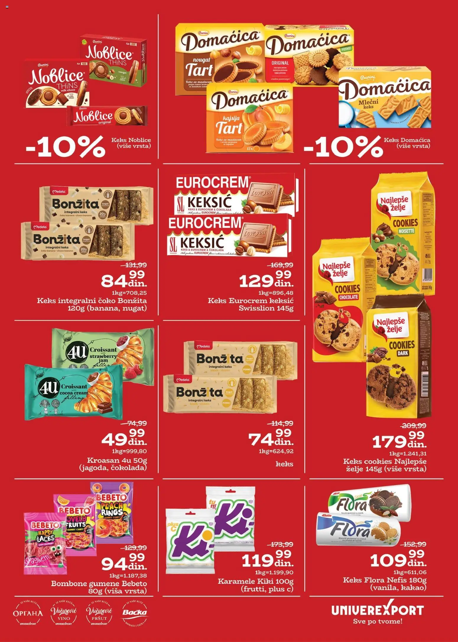 Univerexport katalog - važi od 27.10.2025 | Strana: 19 | Proizvode: Kroasan, Eurocrem, Noblice, Vino