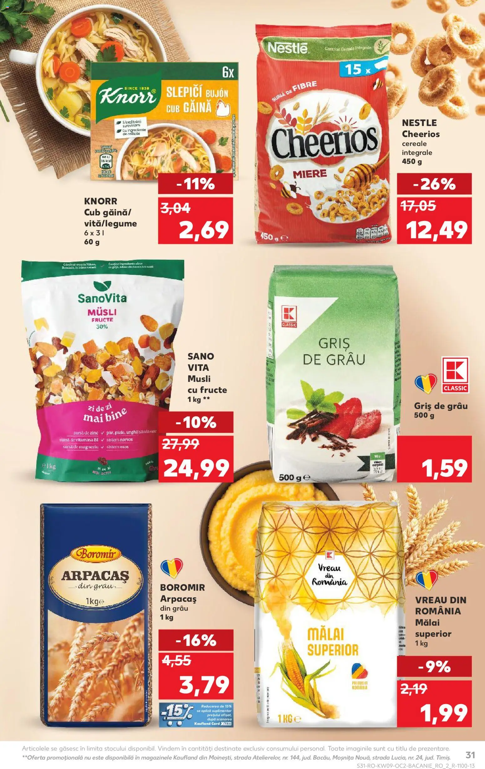 Noul catalog Kaufland – valabil de la 25.02.2026 | Pagină: 31 | Produse: Cereale, Mălai, Fructe