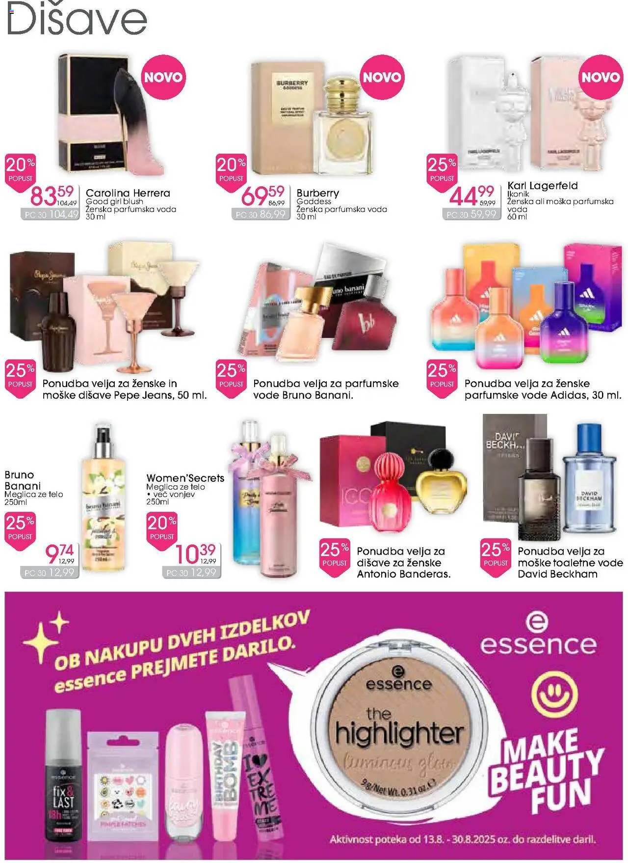 Tuš drogerija katalog │ velja od 13.08.2025 | Stran: 4 | Izdelki: Voda, Parfumska voda