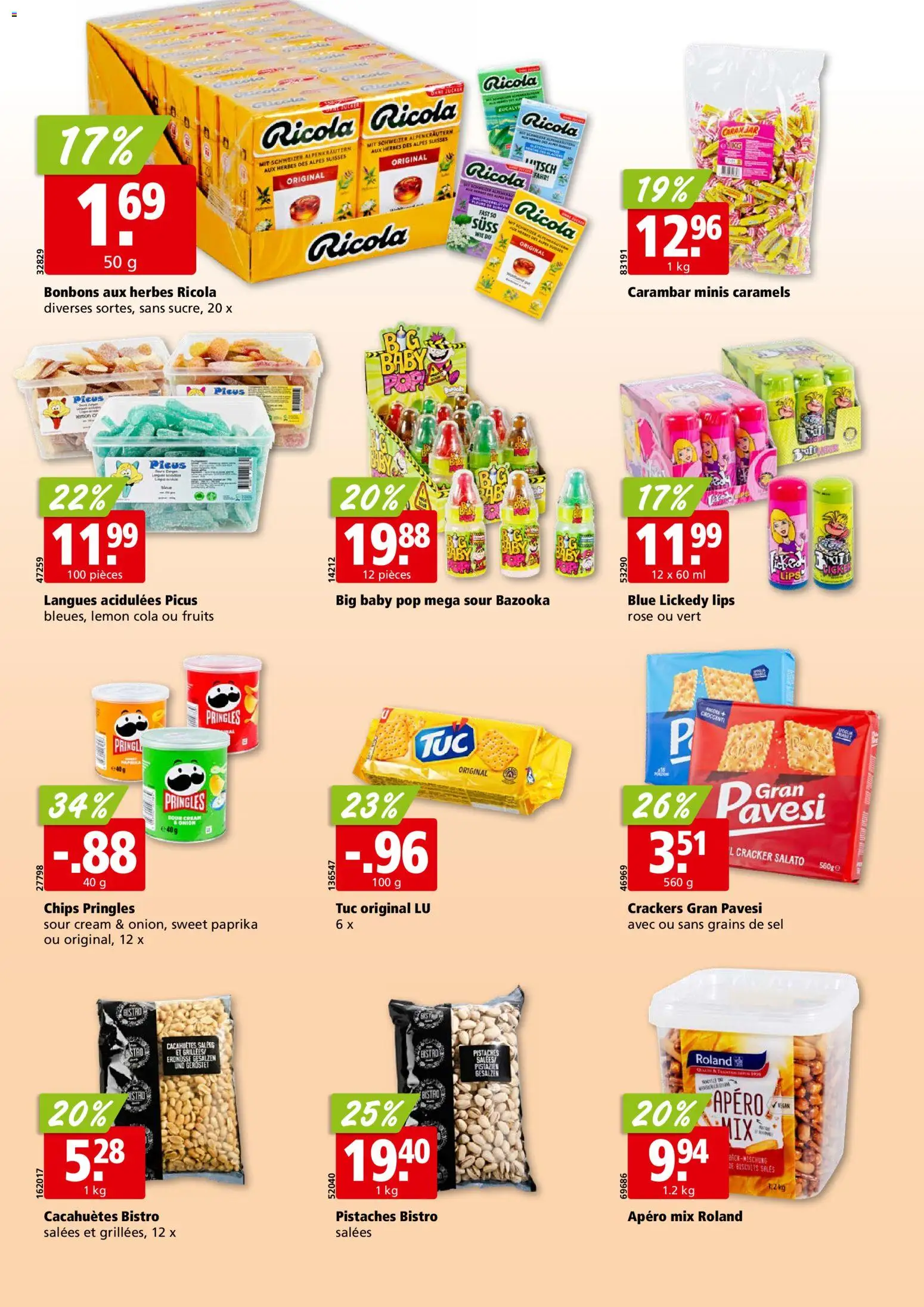 Aligro Aktionen Chavannes, Matran, Genève, Sion – gültig ab 16.02.2026 | Seite: 20 | Produkte: Erdnüsse, Chips, Zucker