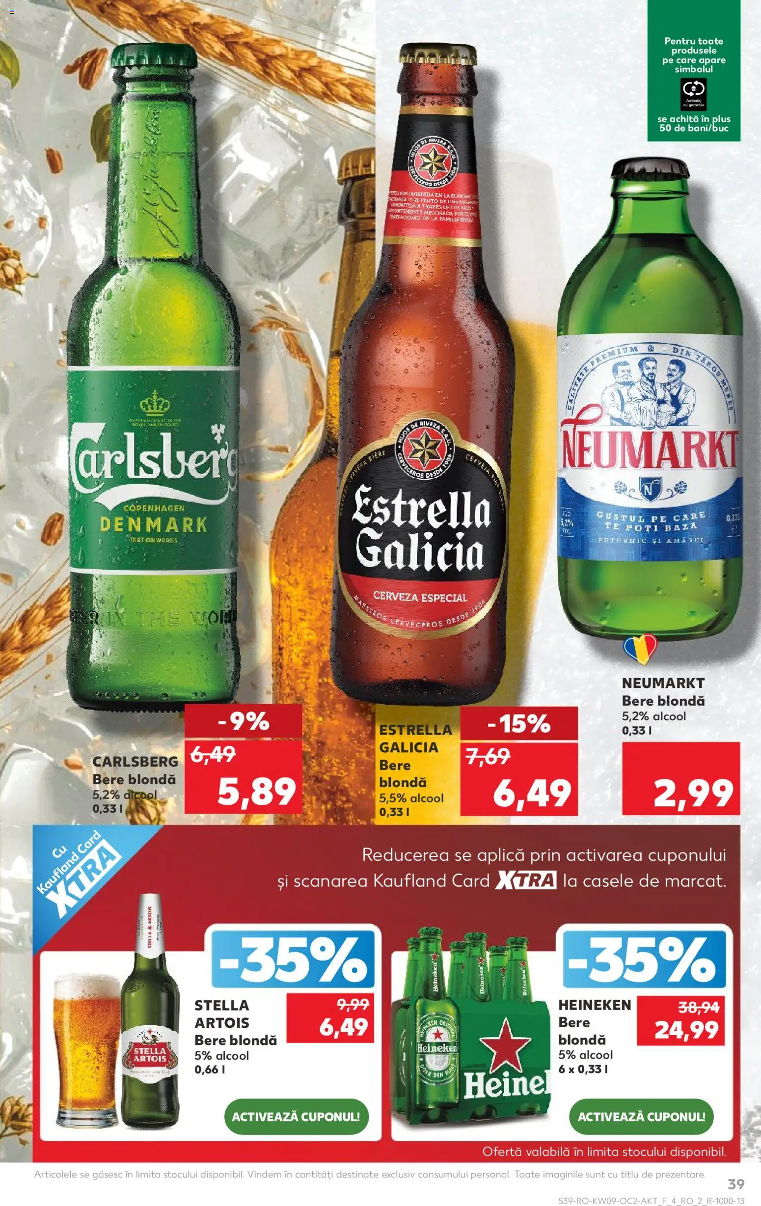 Kaufland RO akciós ujság - amely érvényes a következő dátumtól: 25.02.2026 | Oldal: 39 | Termékek: Heineken